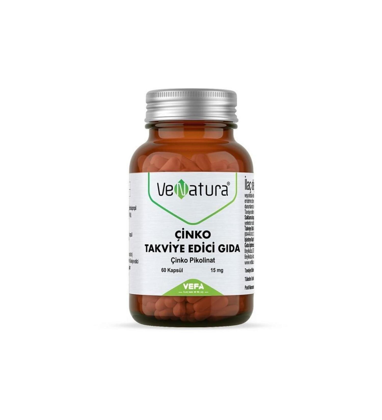 Venatura Zinc Supplementary Food 60 Capsules 15Mg