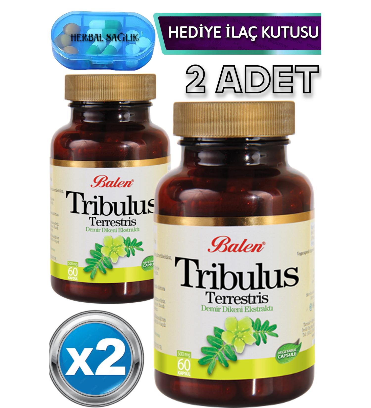 Balen 2 Pieces Tribulus Terrestris (Iron Thorn) 60 Pieces Capsules
