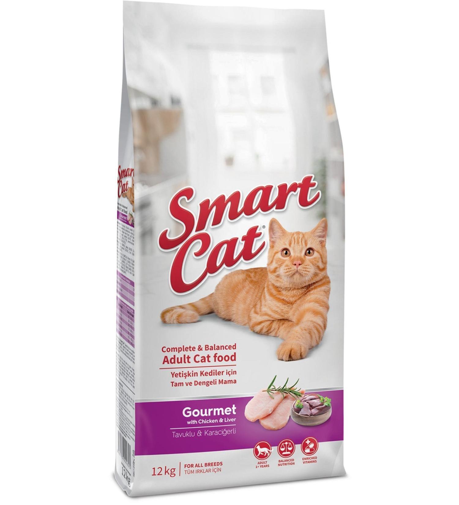 SMARTCAT Adult Gourmet Chicken and Liver Cat Food 12kg