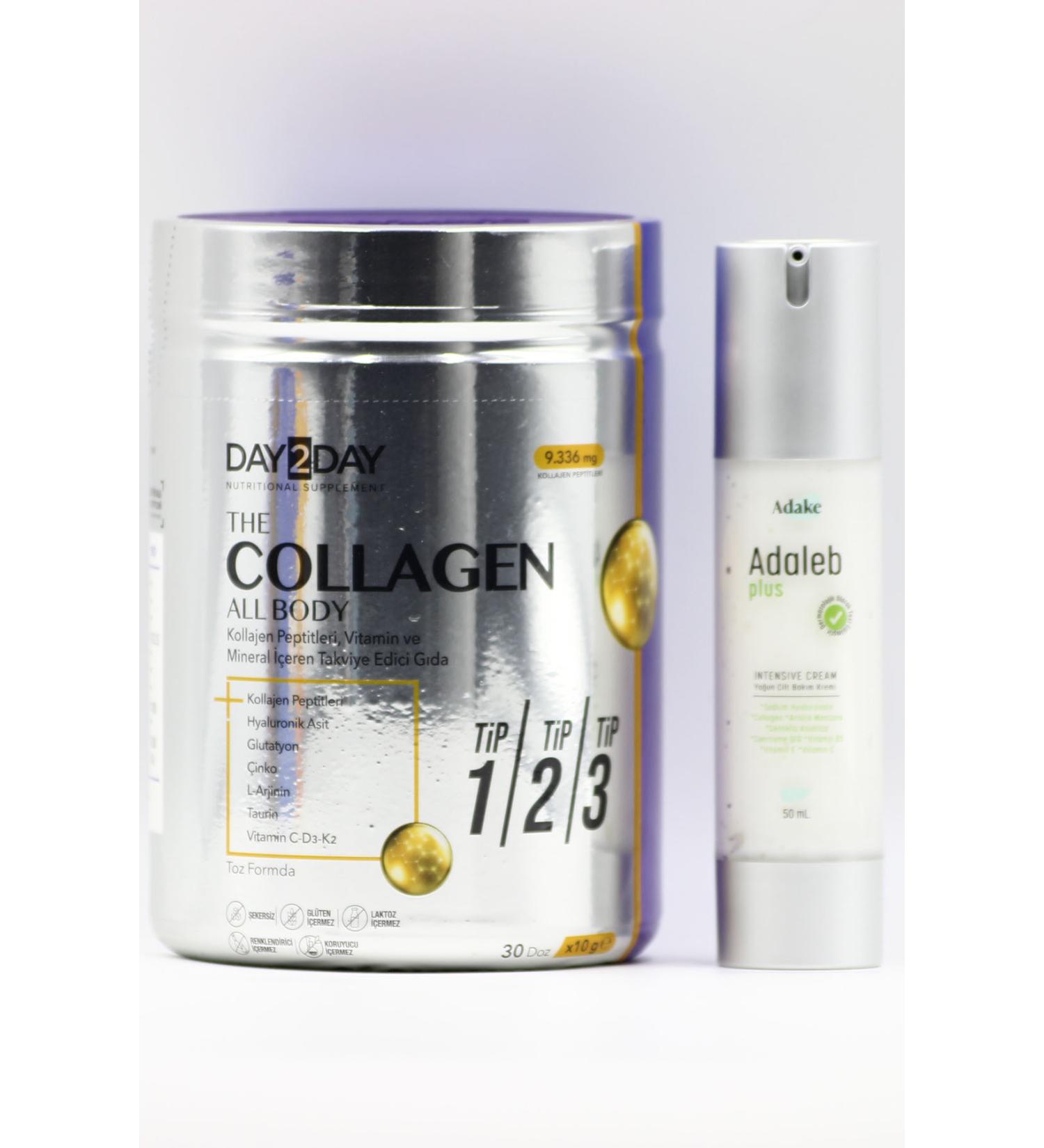 DAY2DAY The Collagen All Body Powder 300gr Adaleb Plus 50ml - Buy Online on GoSupps.com
