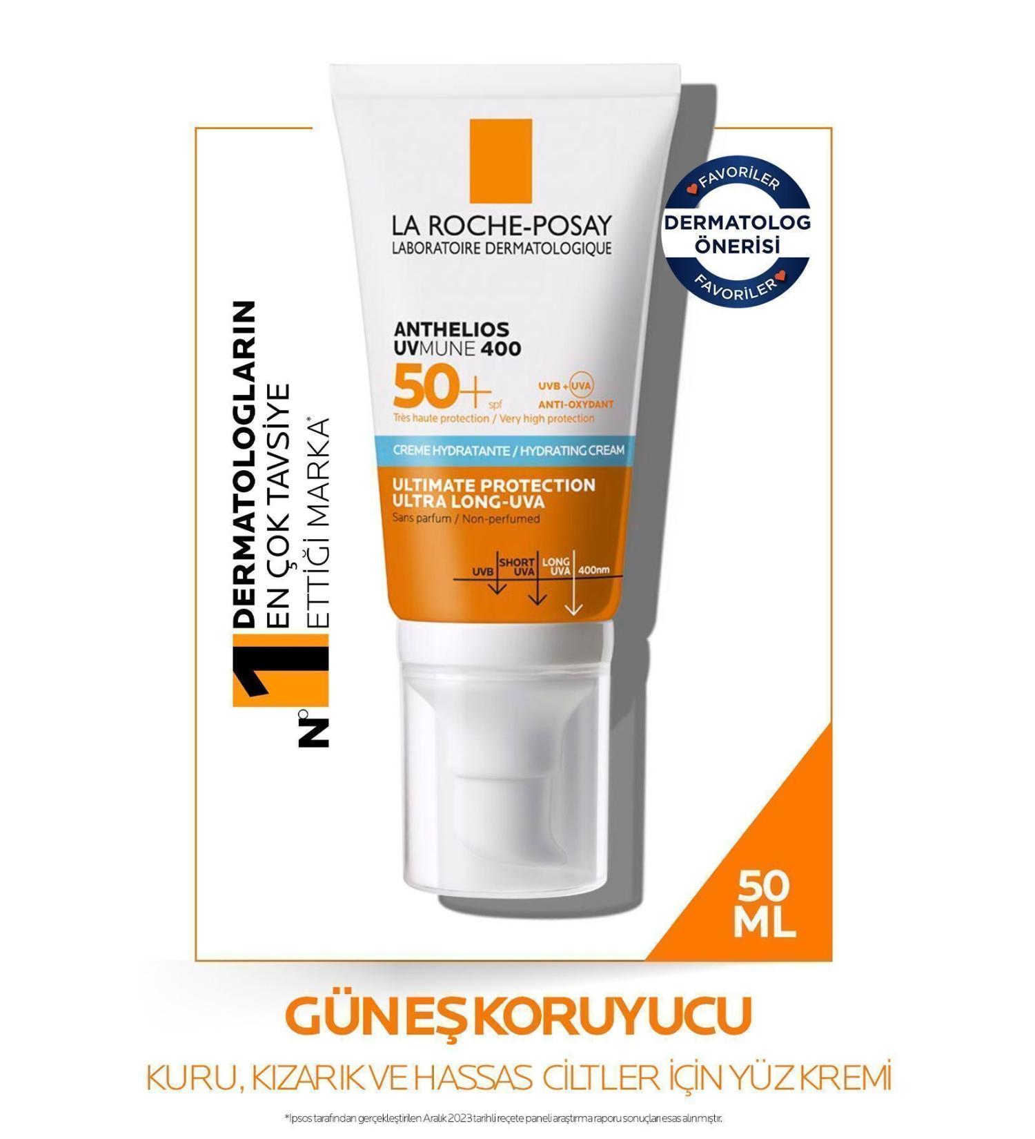 La Roche Posay Anthelios Uvmune SPF+50 High Protection Face Sun Cream for Sensitive Skin - Buy Online on GoSupps.com