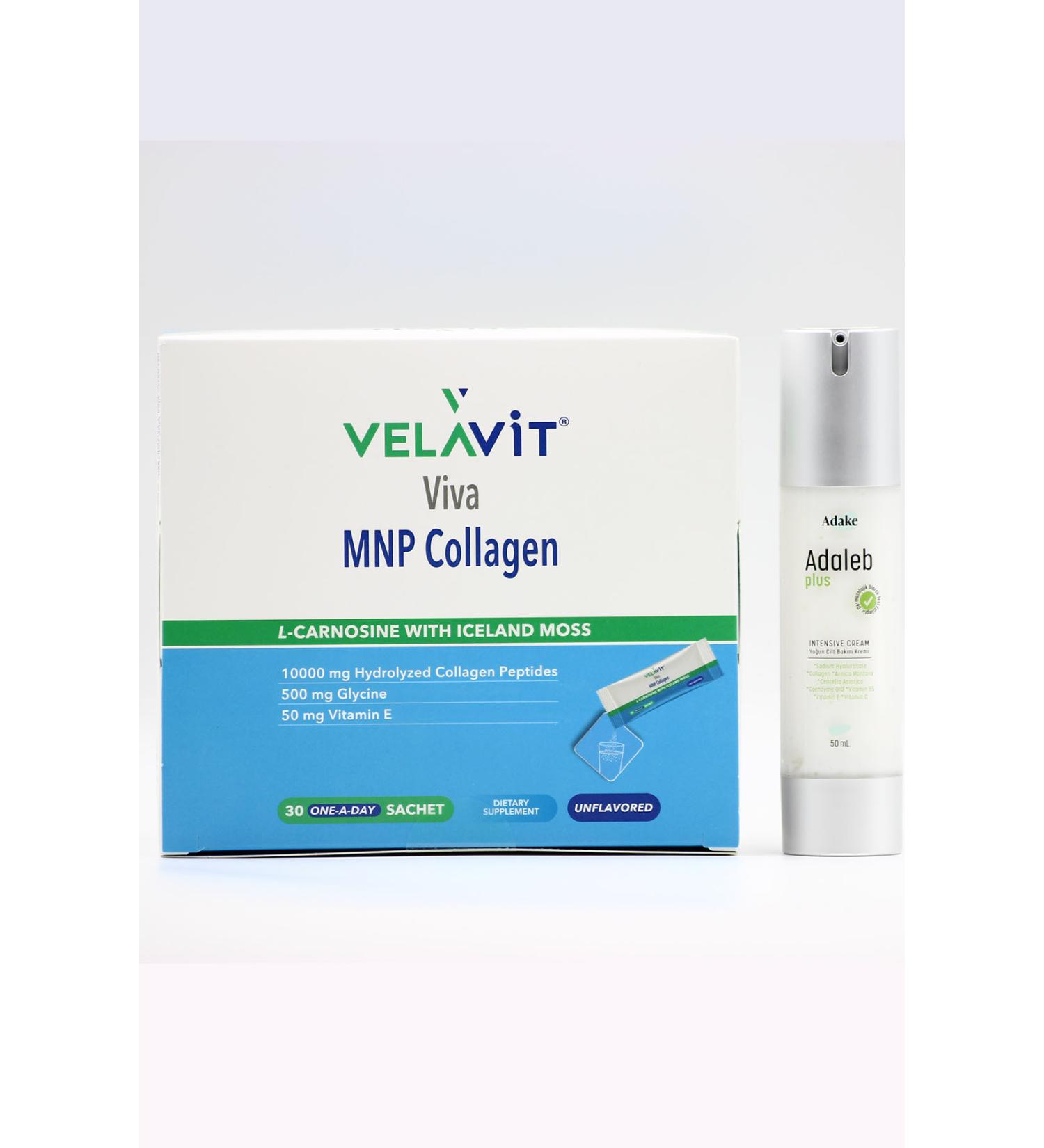 Velavit Viva MNP Collagen 30 Sachet Adaleb Plus Intensive Care Cream 50ml - Buy Online on GoSupps.com