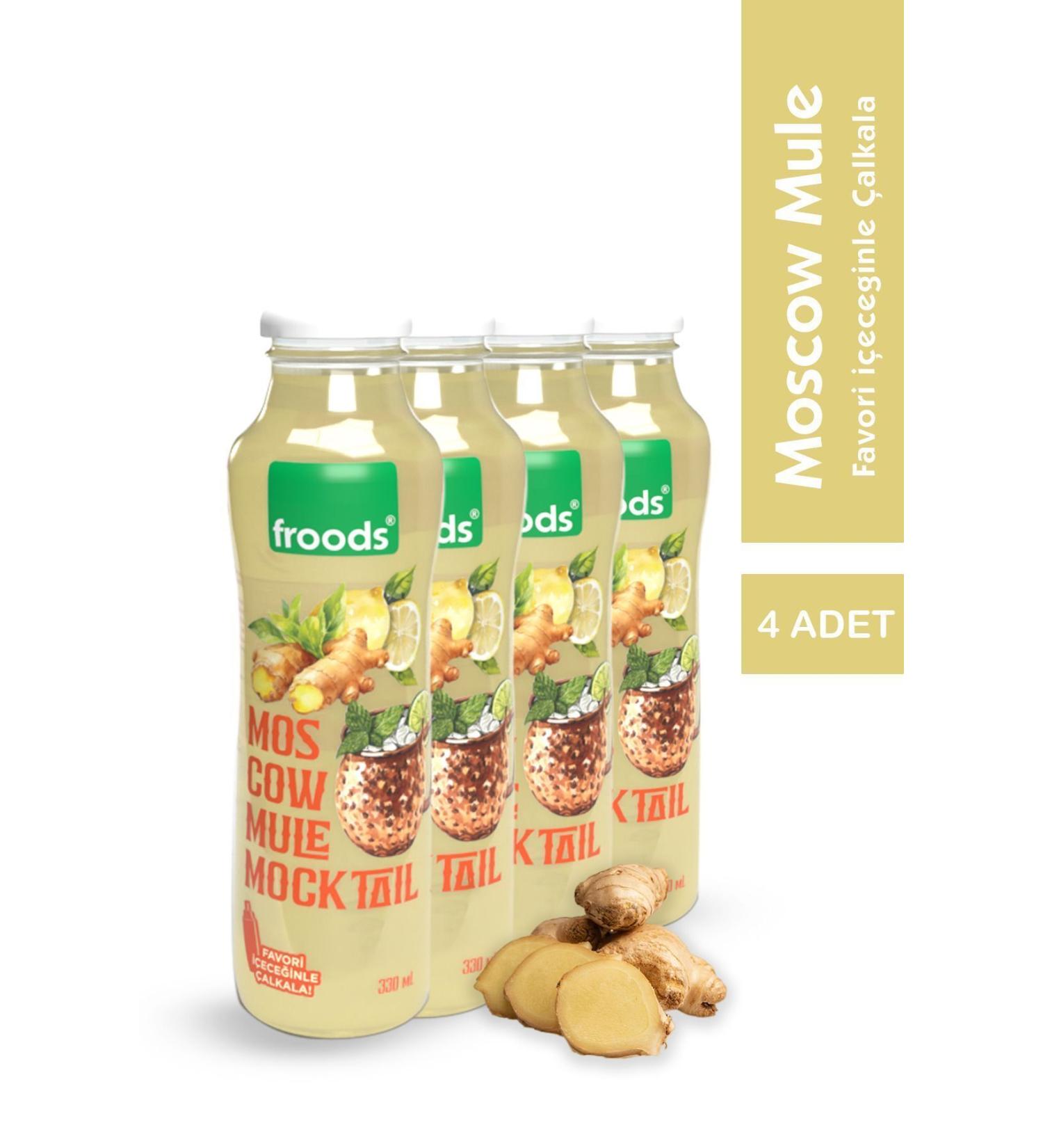Froods Moscow Mule Mocktail Fruit Juice 4 Pieces (GLASS BOTTLE - METAL CAP) - Buy Online on GoSupps.com