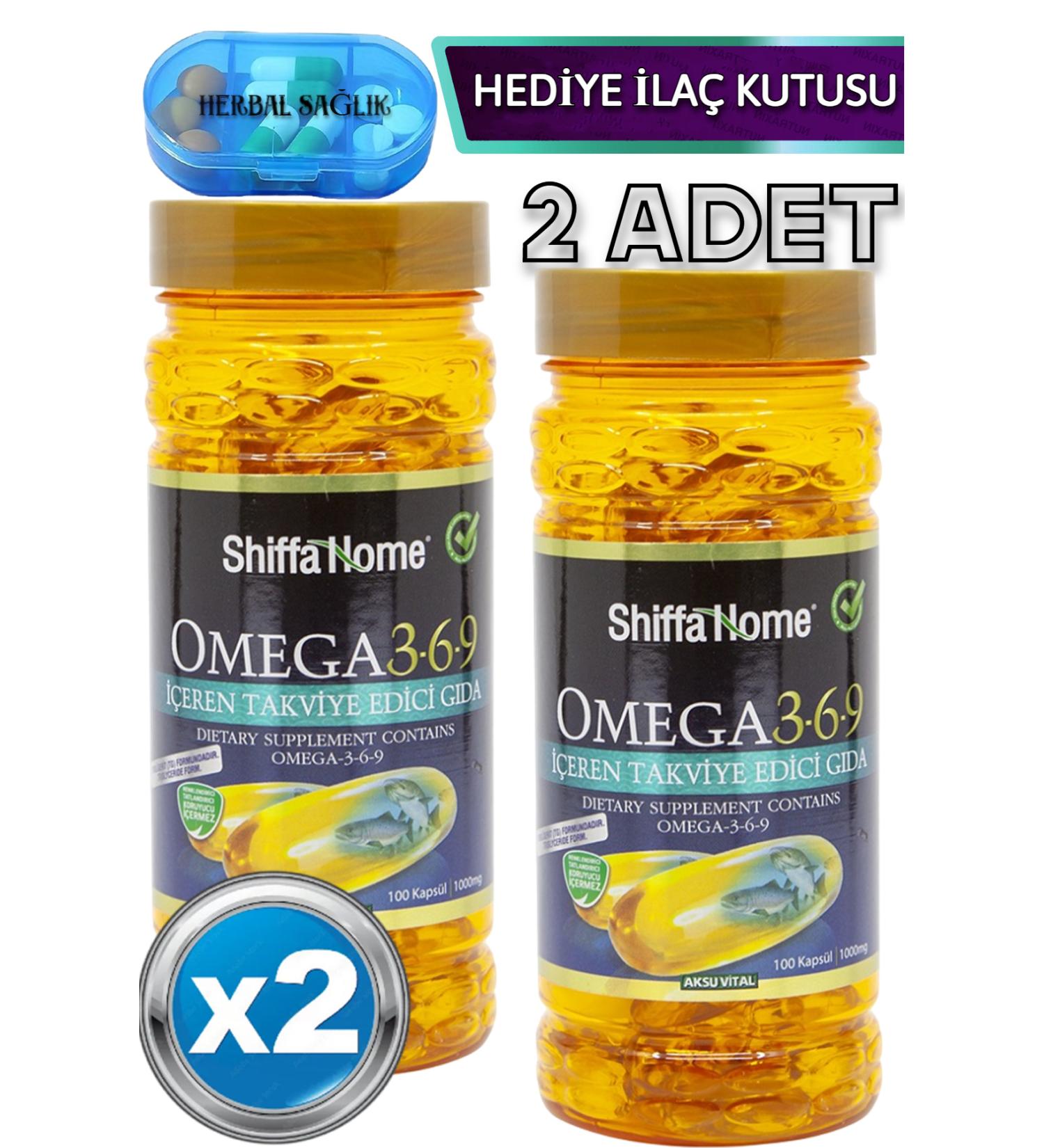 Shiffa Home 2 Pieces Omega 3-6-9 Fish Oil 100 Pieces Softgel