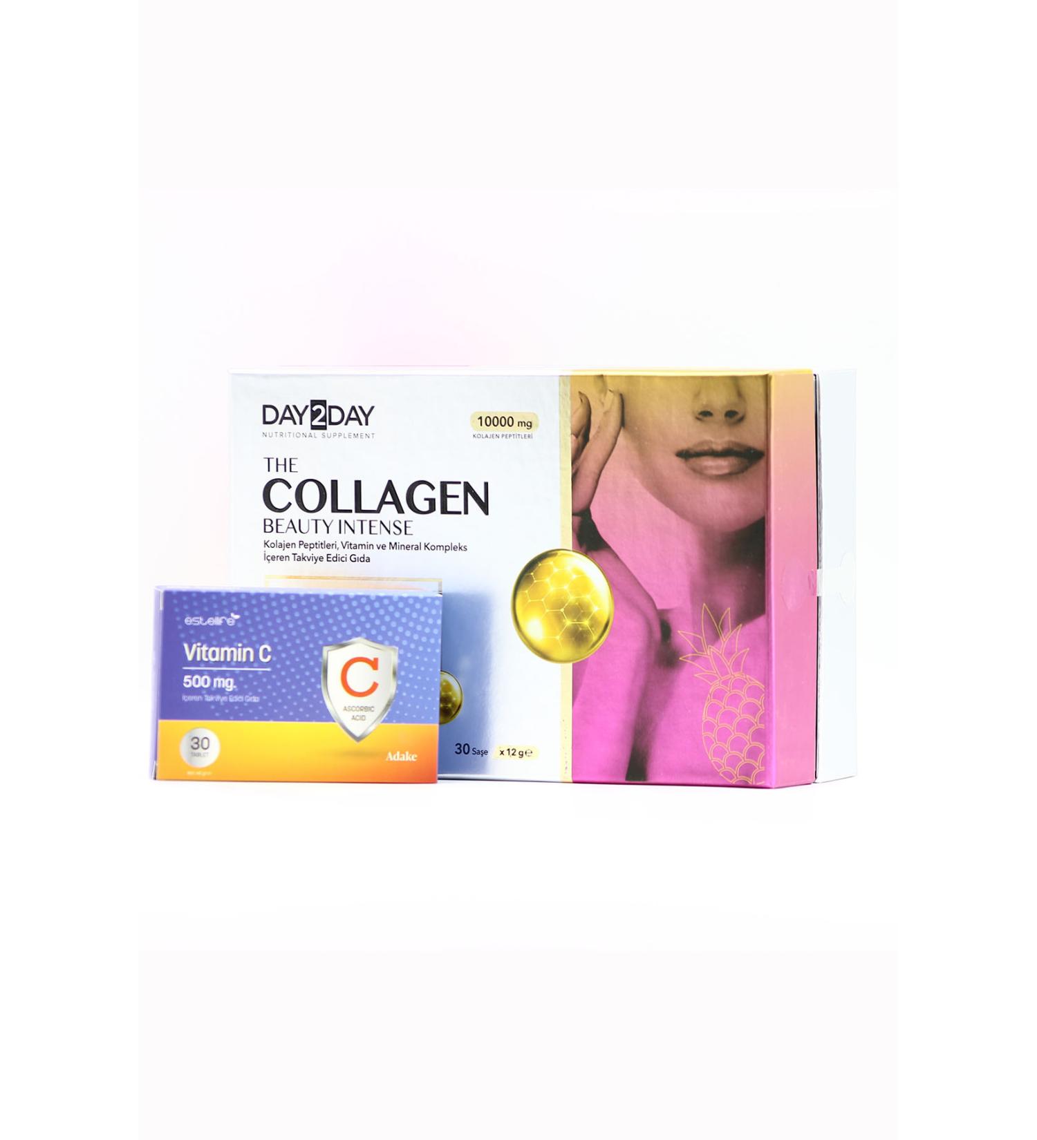 DAY2DAY The Collagen Beauty Intense Pineapple Flavored 30 Sachets Vitamin C 500mg - Buy Online on GoSupps.com