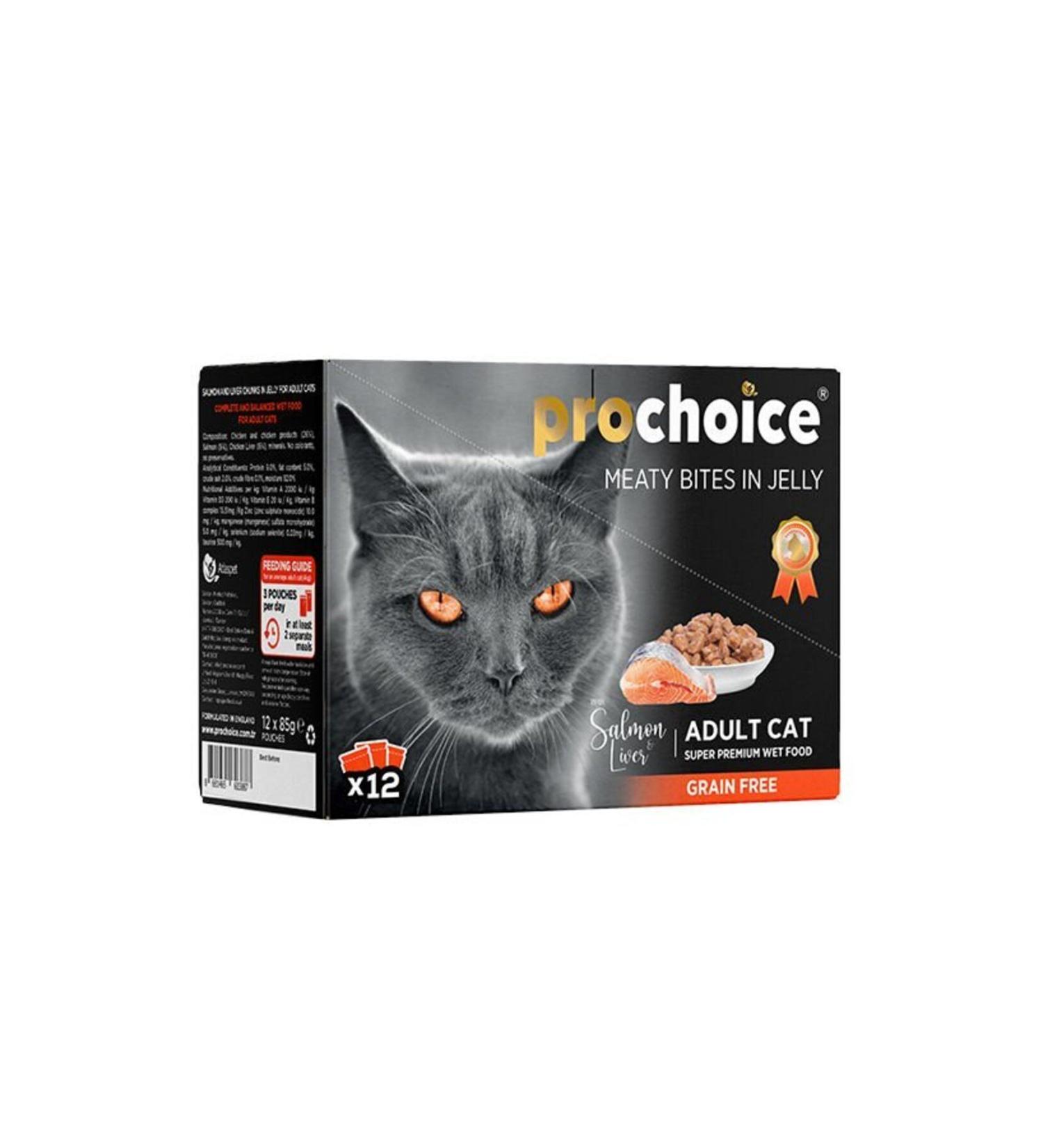 Pro Choice Pro Choice Salmon and Liver Family Pack Canned Cat Food 12 Pieces 85 Gr