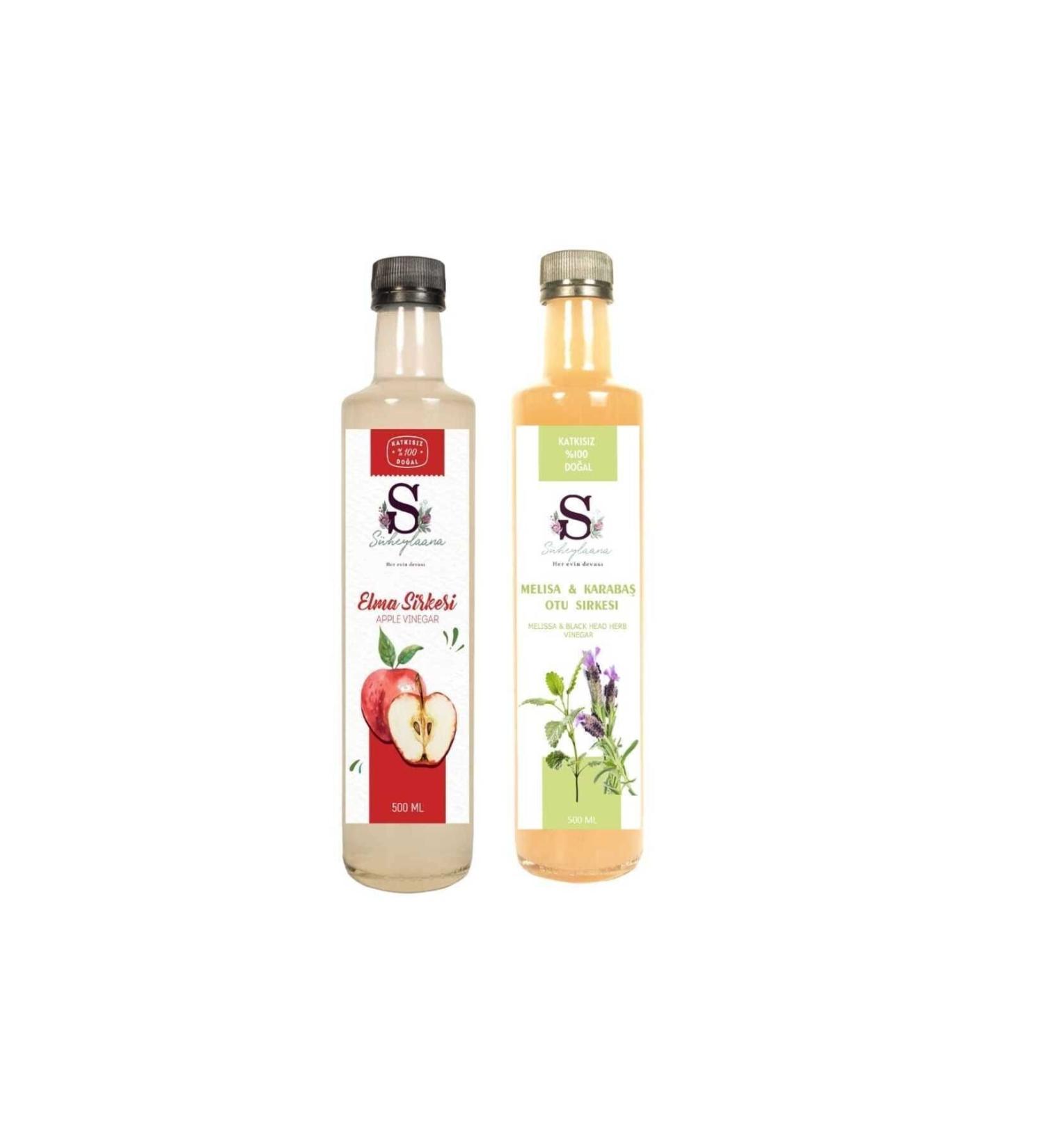 Suheylaana Natural Apple Cider Vinegar 500 Ml - Natural Melissa & Black Pepper Vinegar 500 Ml