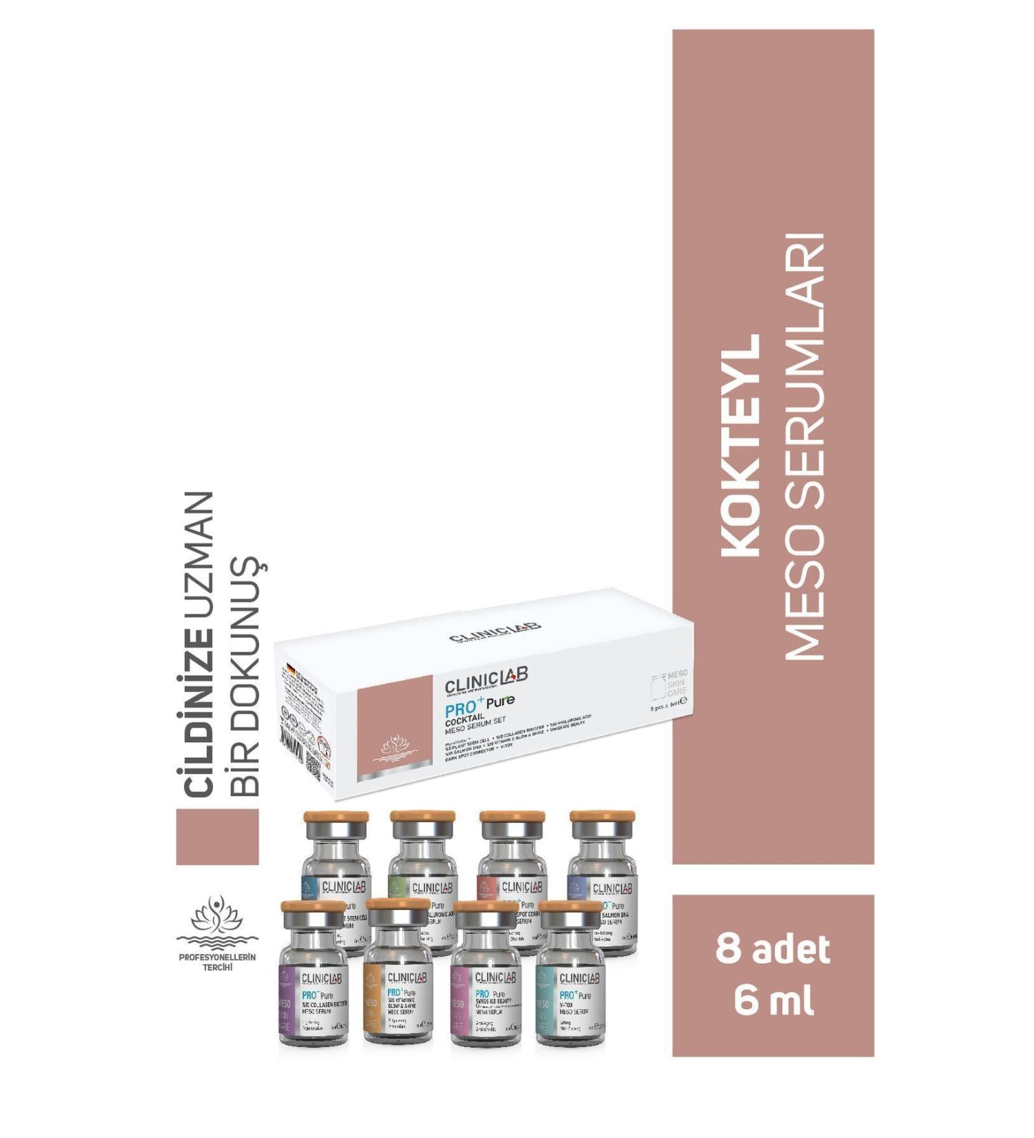 Cliniclab Pro+ Pure Cocktail Skin Care Meso Serum 6 ml x 8 pcs - Buy Online on GoSupps.com