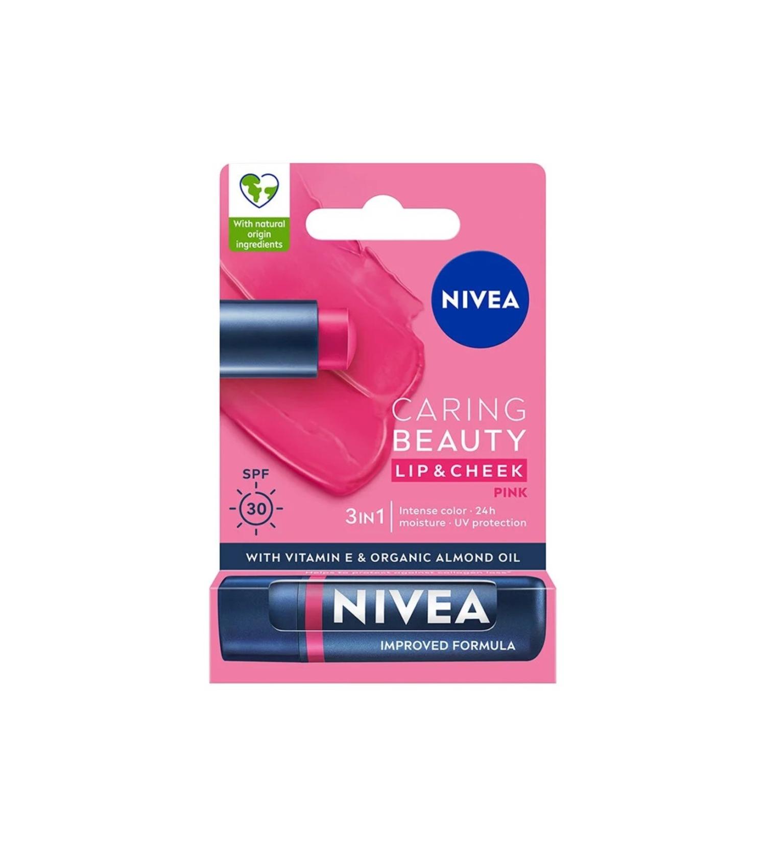 NIVEA Coloured Lip Care Cream Pink 4.8 gr - Buy Online on GoSupps.com
