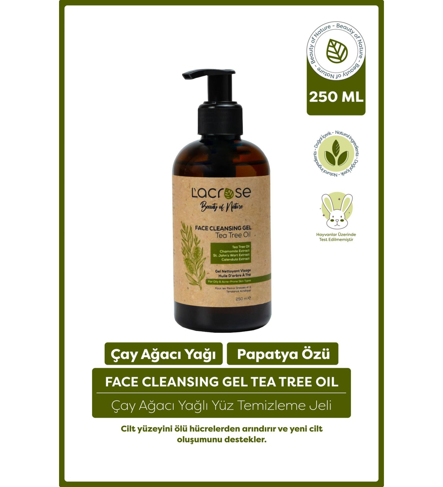 L'ACROSE Tea Tree Oil Face Cleansing Gel - Face Cleansing Gel Tea Tree Oil - 250 ML - Buy Online on GoSupps.com