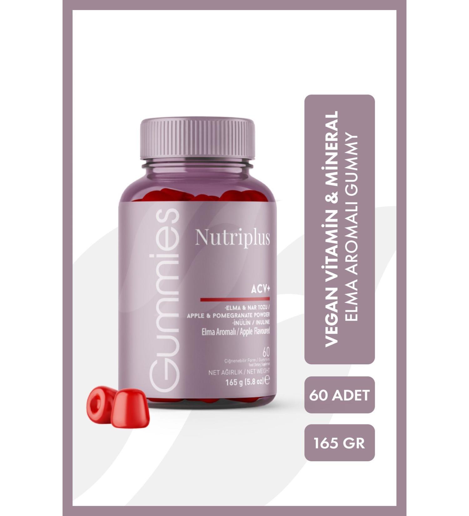 Farmasi Nutriplus Acy Gummy Apple & Pomegranate Flavor 60 Pieces