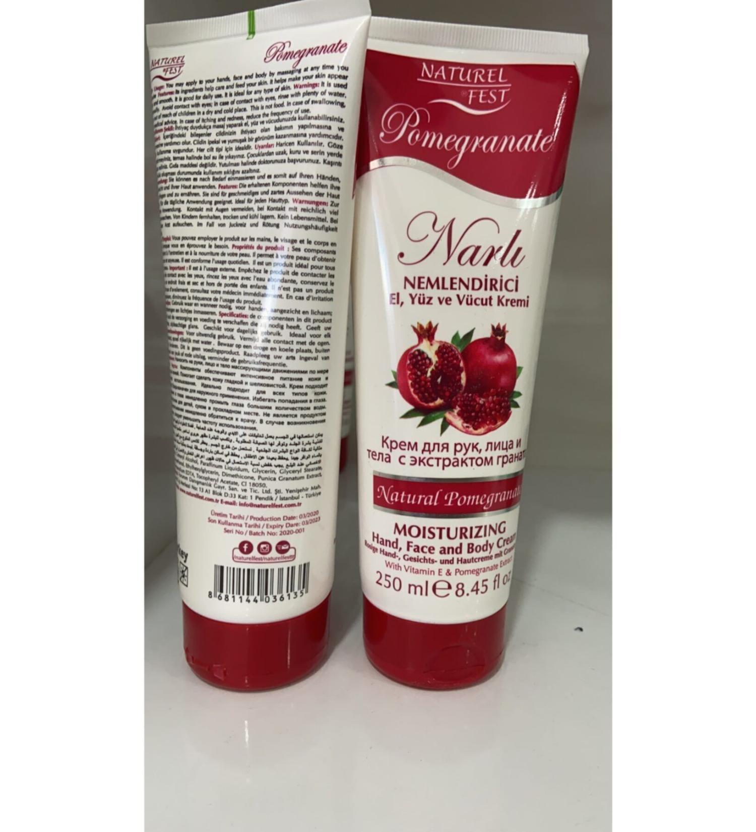 NATUREL FEST 250ml Pomegranate Hand Face and Body Cream