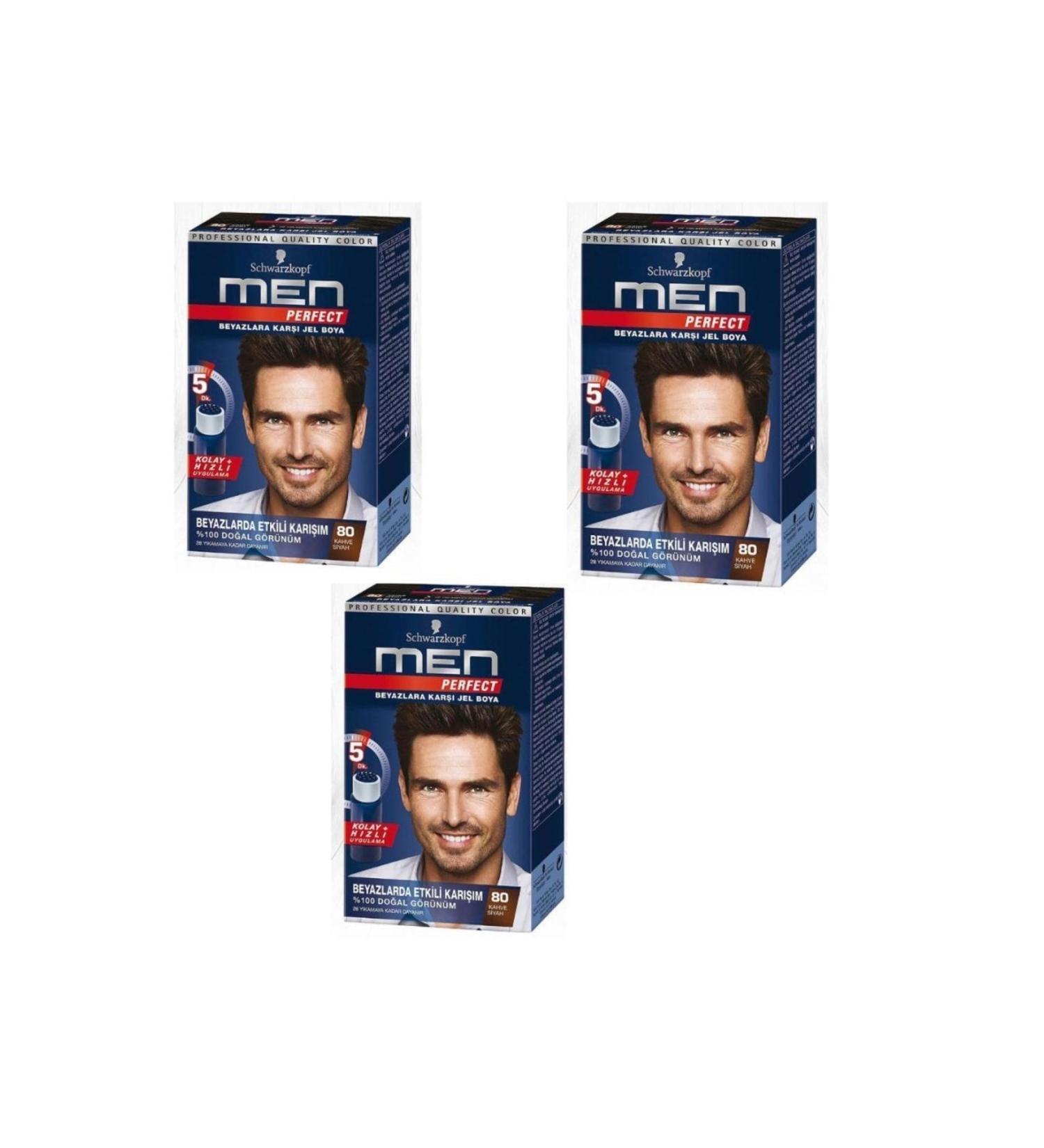 Schwarzkopf Men Paint Schwarzkopf Perfect 80 Number 3 Pieces