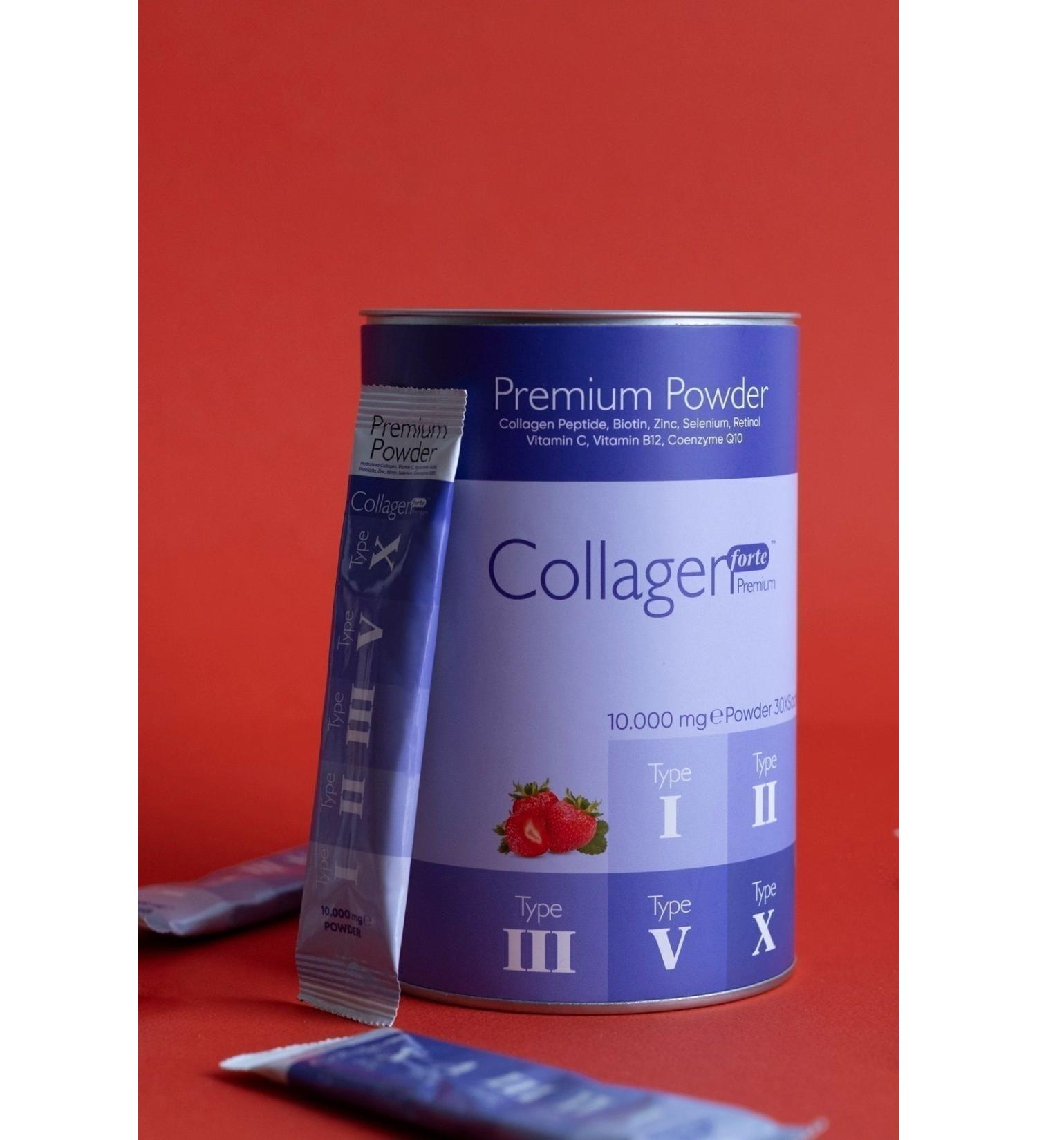 Collagen Forte Platinum Premium Collagen Powder 10g X 30 Sachet Biotin & Multivitamin Strawberry Flavored - Buy Online on GoSupps.com