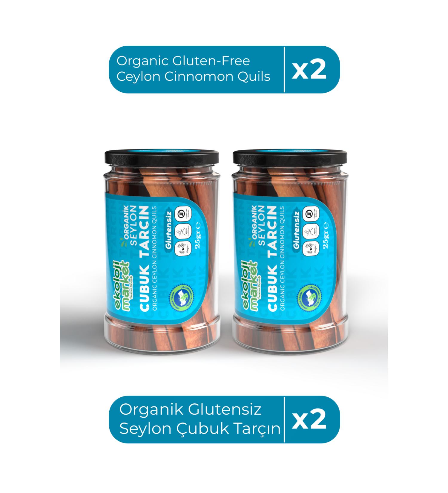 Ecology Market Organic Gluten-Free Ceylon Cinnamon Sticks 25 Gr x2 / Organic Gluten-Free Ceylon Cinnamon Quils 25 Gr x2 - Buy Online on GoSupps.com