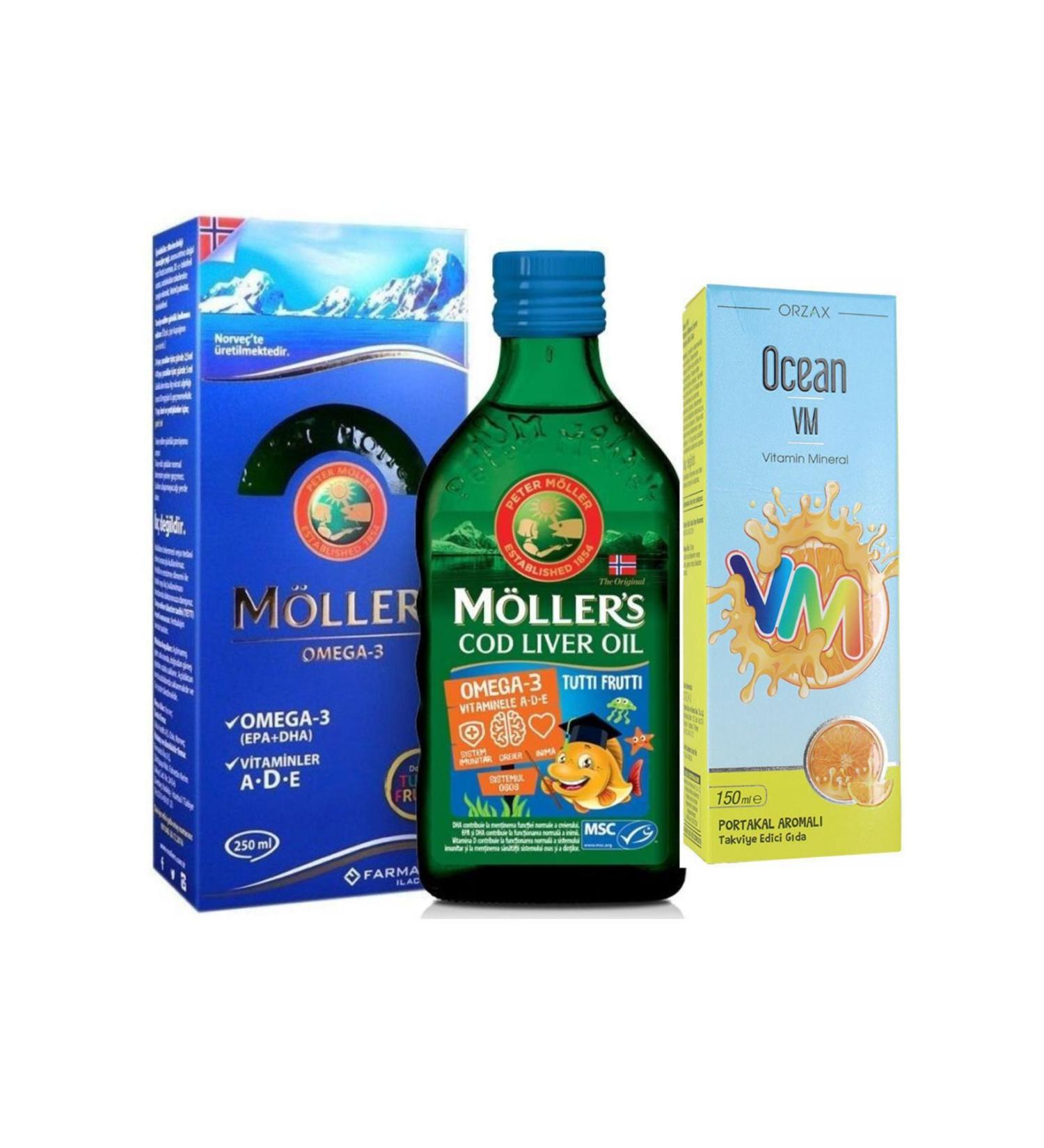 Mollers Mollers Tutti Frutti Omega 3 Fish Oil 250 ml + Ocean Vitamin Mineral Syrup 150ml