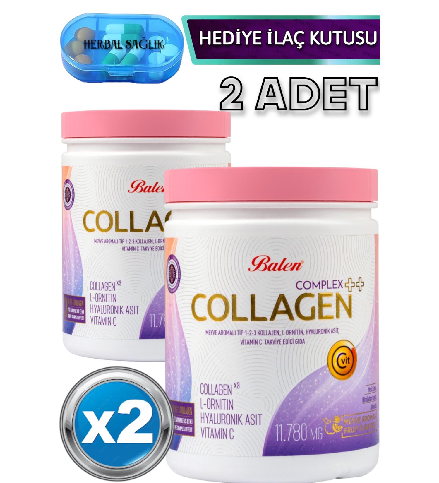 Balen 2 Pieces Collagen Complex Fruit Flavored Type 1 2 3 Collagen L-ornithine Hyaluronic Acid Vitamin C