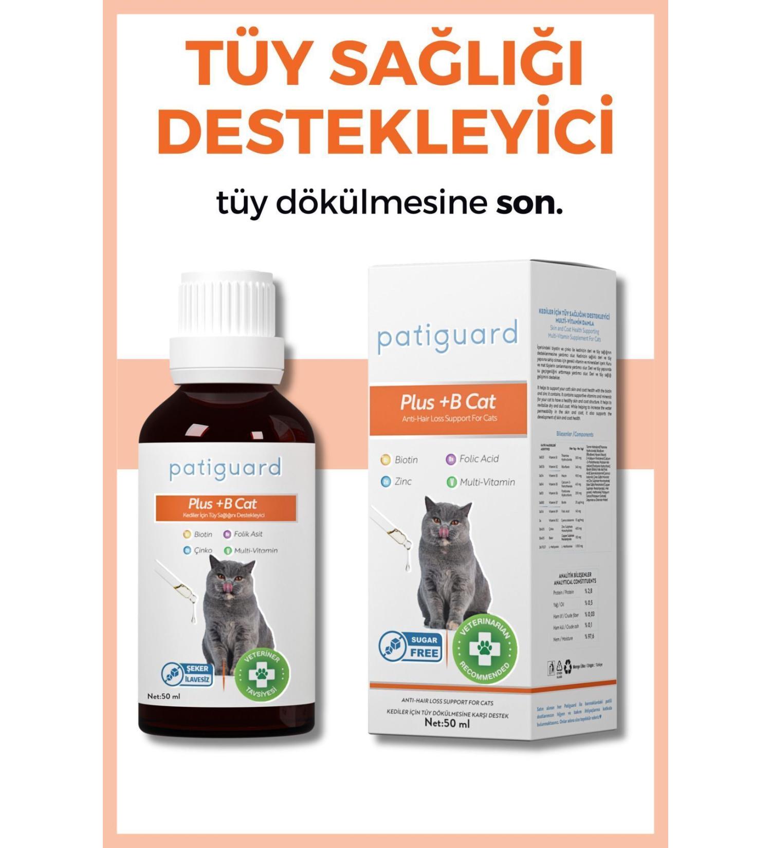 Patiguard Plus B For Cats Anti-hair Loss Preventive Biotin Hair Health Drops 50 ml - Buy Online on GoSupps.com