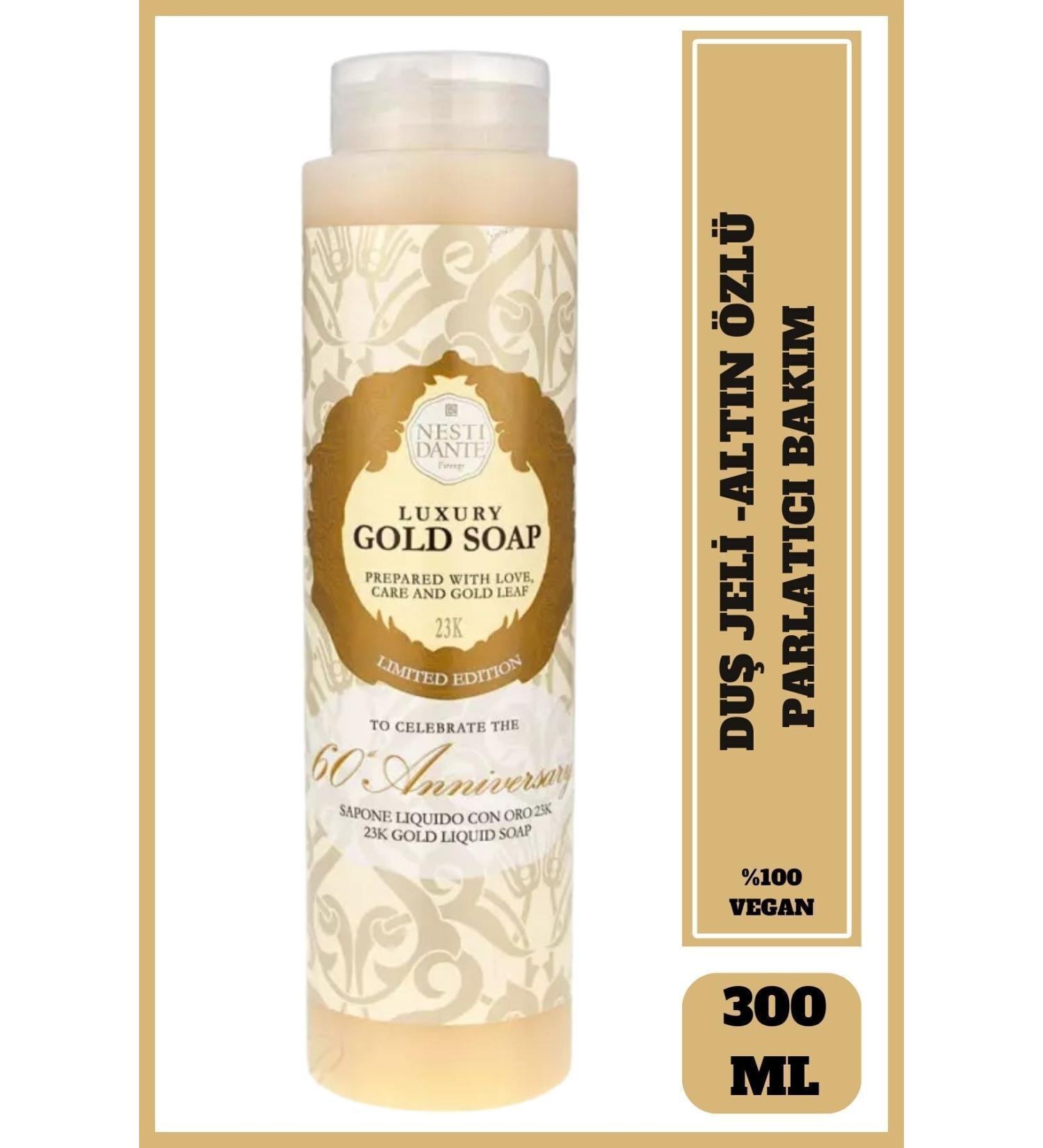 Nesti Dante Luxury Gold Shower Gel 300ml | Moisturizing and Brightening | Gold Essence