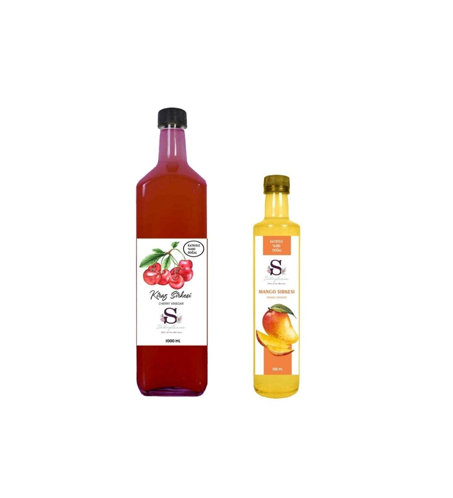 Suheylaana Natural Cherry Vinegar 1000 Ml - Natural Mango Vinegar 500 Ml