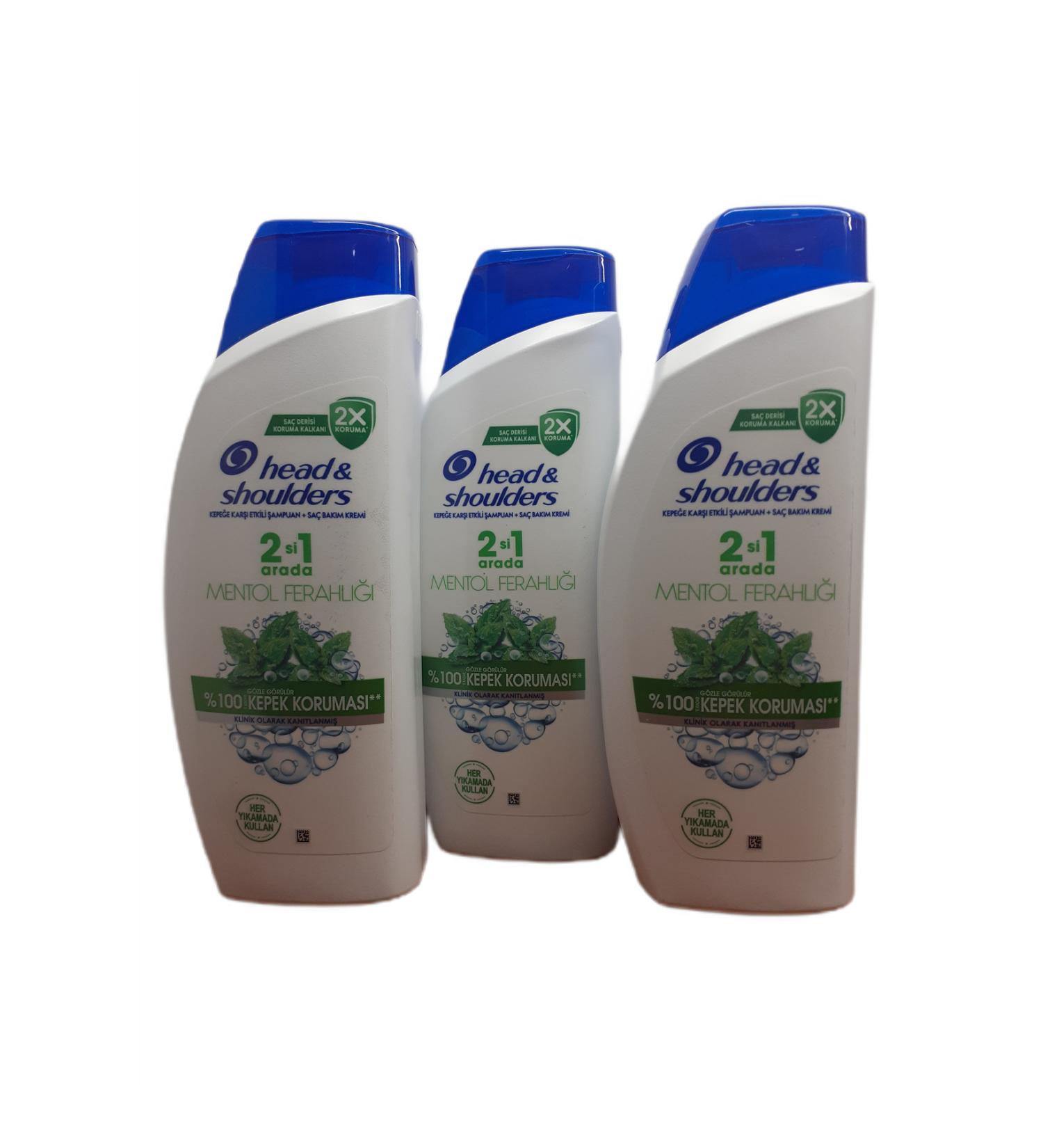 P&G Head & Shoulders Shampoo Menthol Freshness 2in1 625 ml X 3 Pcs