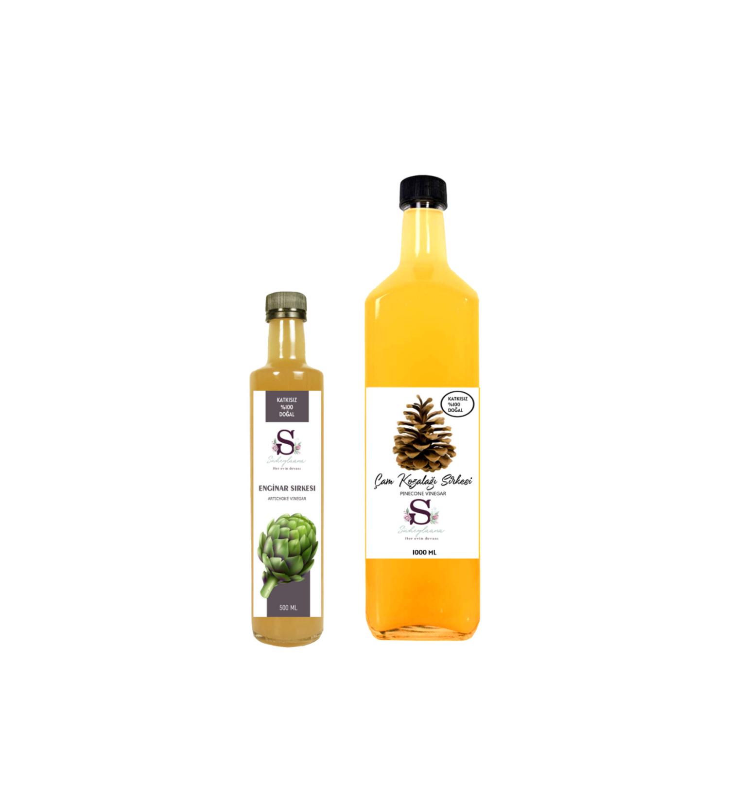 S heylaana Natural Artichoke Vinegar 500 Ml - Natural Pine Cone Vinegar 1000 Ml