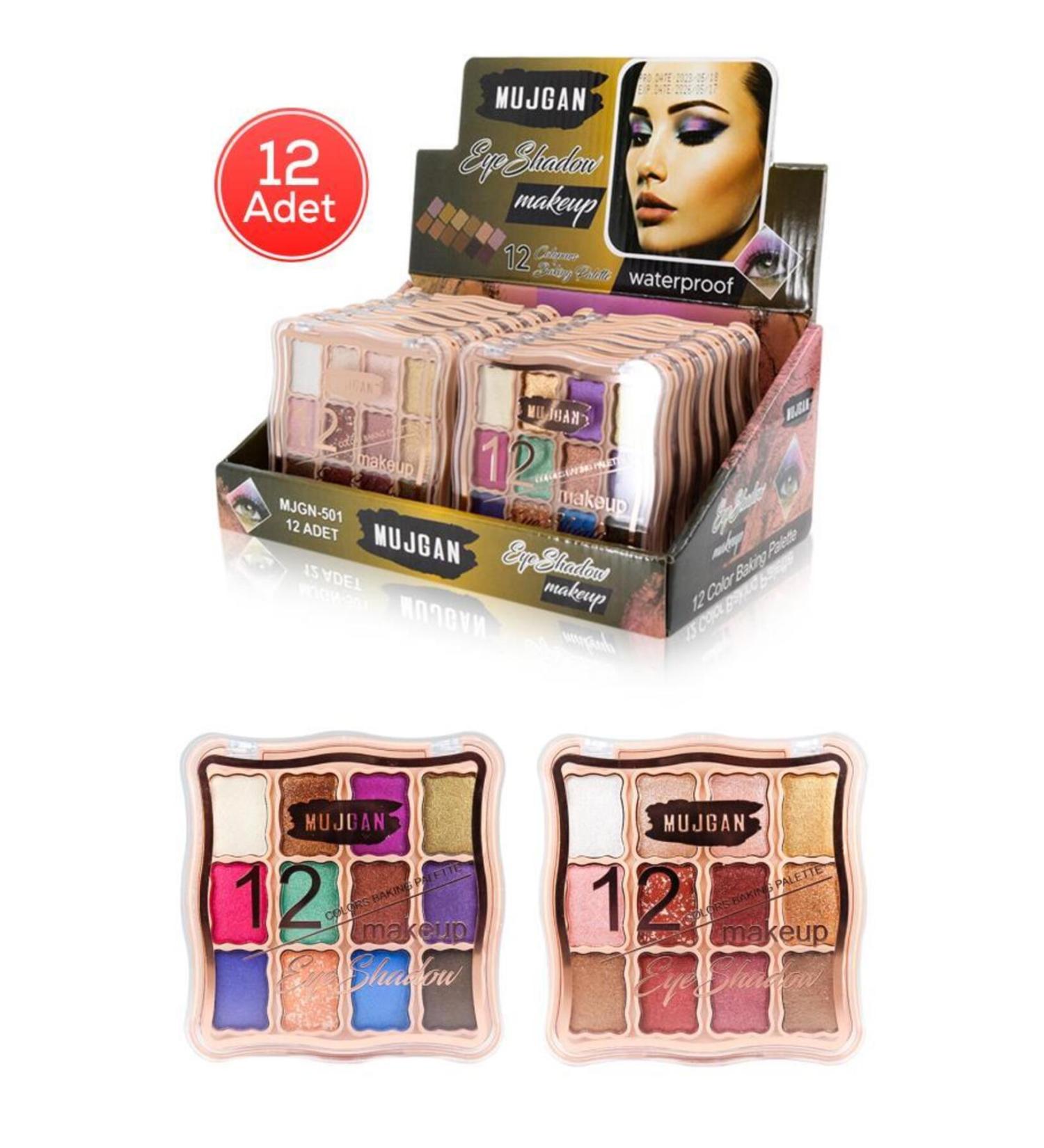 MUJGAN 12 Piece Glitter Eyeshadow Palette Wavy Design - Buy Online on GoSupps.com