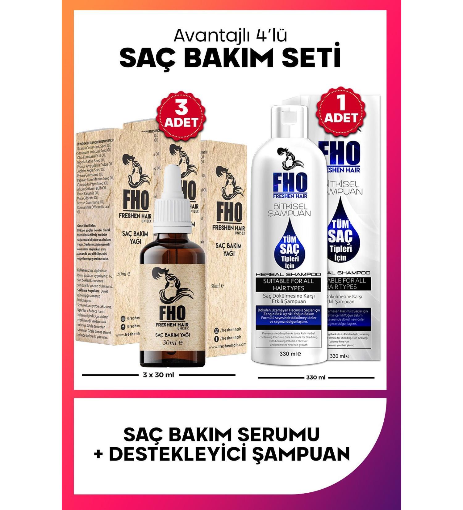 FHO Freshen Hair Freshen Hair +3 Hair Care Serum +1 Herbal Shampoo Opportunity Set - Buy Online on GoSupps.com