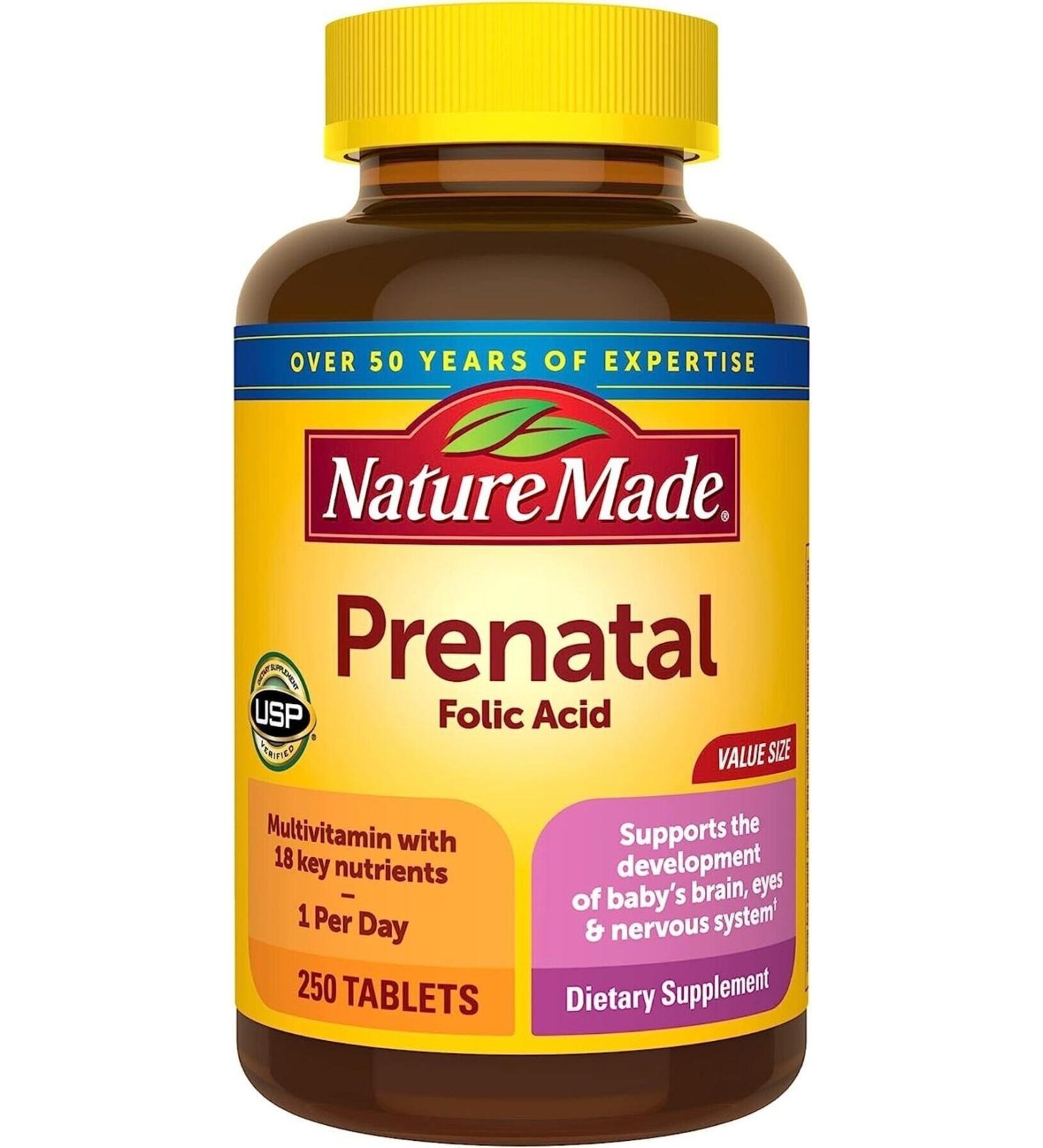 Nature Made Prenatal Folic Acid 250 Tablets - Buy Online on GoSupps.com