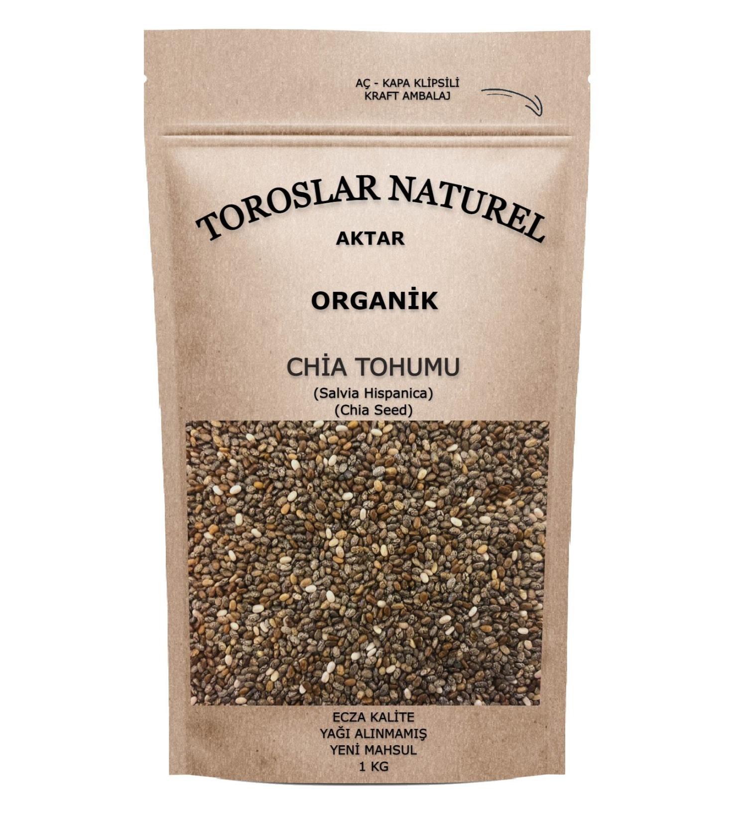 Toroslar Naturel Aktar Organic Chia Seed Pharmacy Quality Non-Oiled Screened Selected New Crop 1 Kg