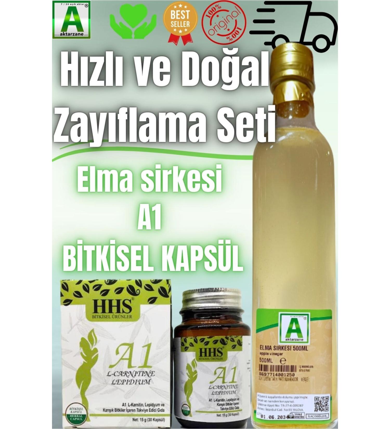 Aktarzane DETOX SET: APPLE VINEGAR 500ML HERBAL 30 CAPSULES A-1 CAPSULE SLIMMING SET NATURAL SET - Buy Online on GoSupps.com