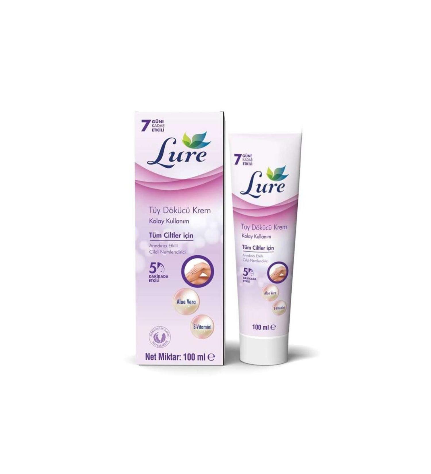 LURE Hair Removal Cream For All Skin Types 100 ml 2 Pieces
