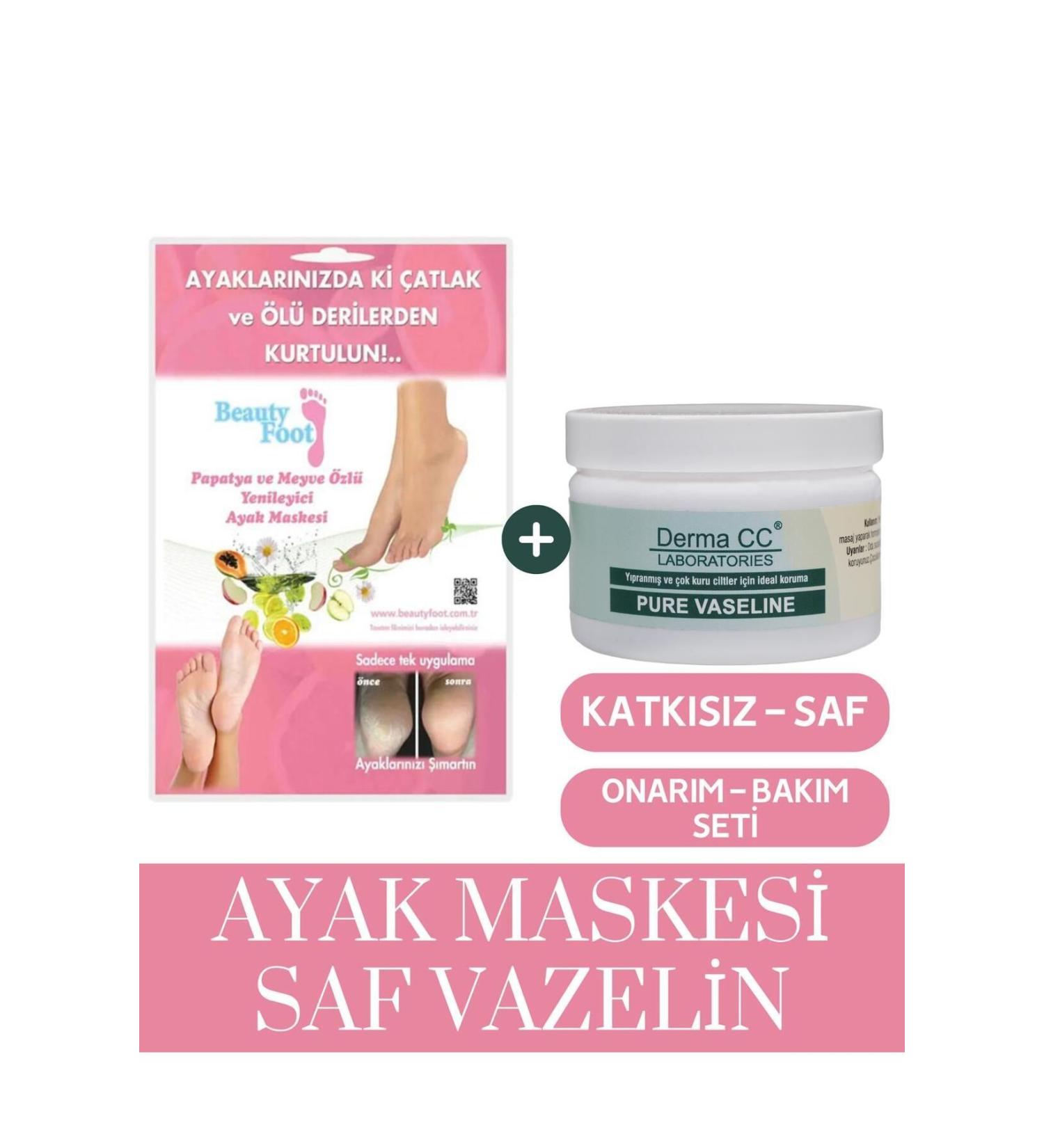 Beauty foot Chamomile and Fruit Essence Foot Mask + Derma CC LABORATORIES PURE Repair Vaseline 150m