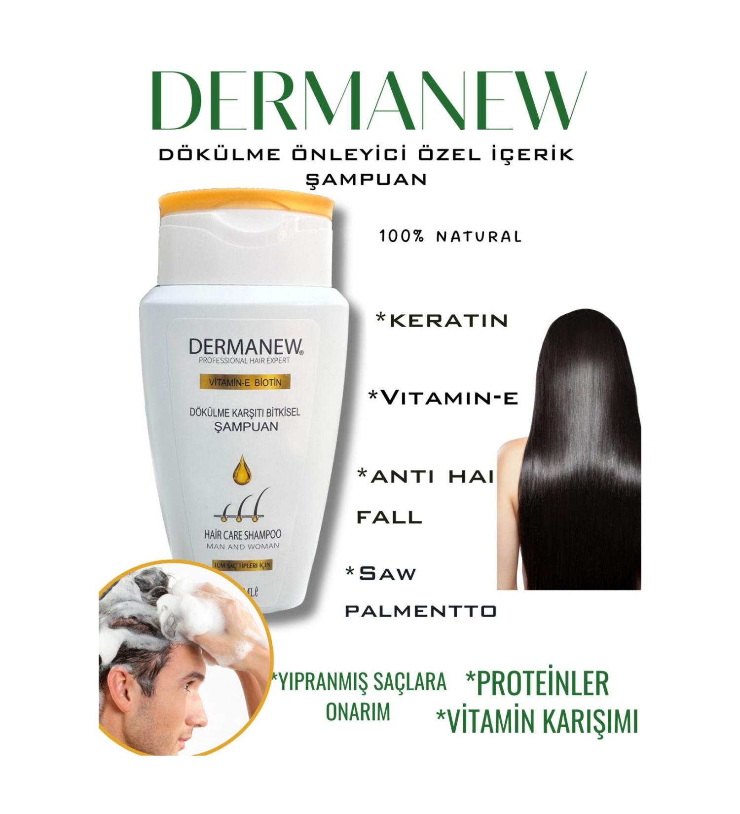 dermanew hair Dermanew Women and Men Special Content Anti-Loss Shampoo (SERUM SUPPORTING-BALANCER) - Buy Online on GoSupps.com