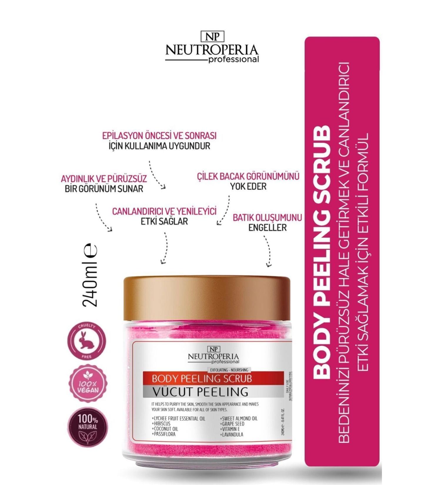 NEUTROPERIA Nourishing Purifying and Moisturizing Body Peeling Strawberry & Hibiscus 240 ml - Buy Online on GoSupps.com