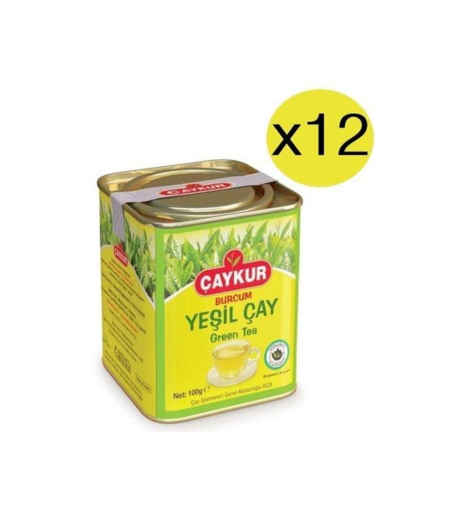 aykur Burcum Green Tea 100 Gr X 12 Pieces