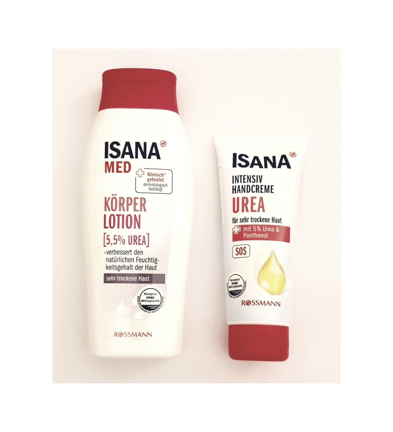 ISANA Urea Body Lotion 250 ml and Hand Cream 100 ml for Dry Skin - 5% Urea Content