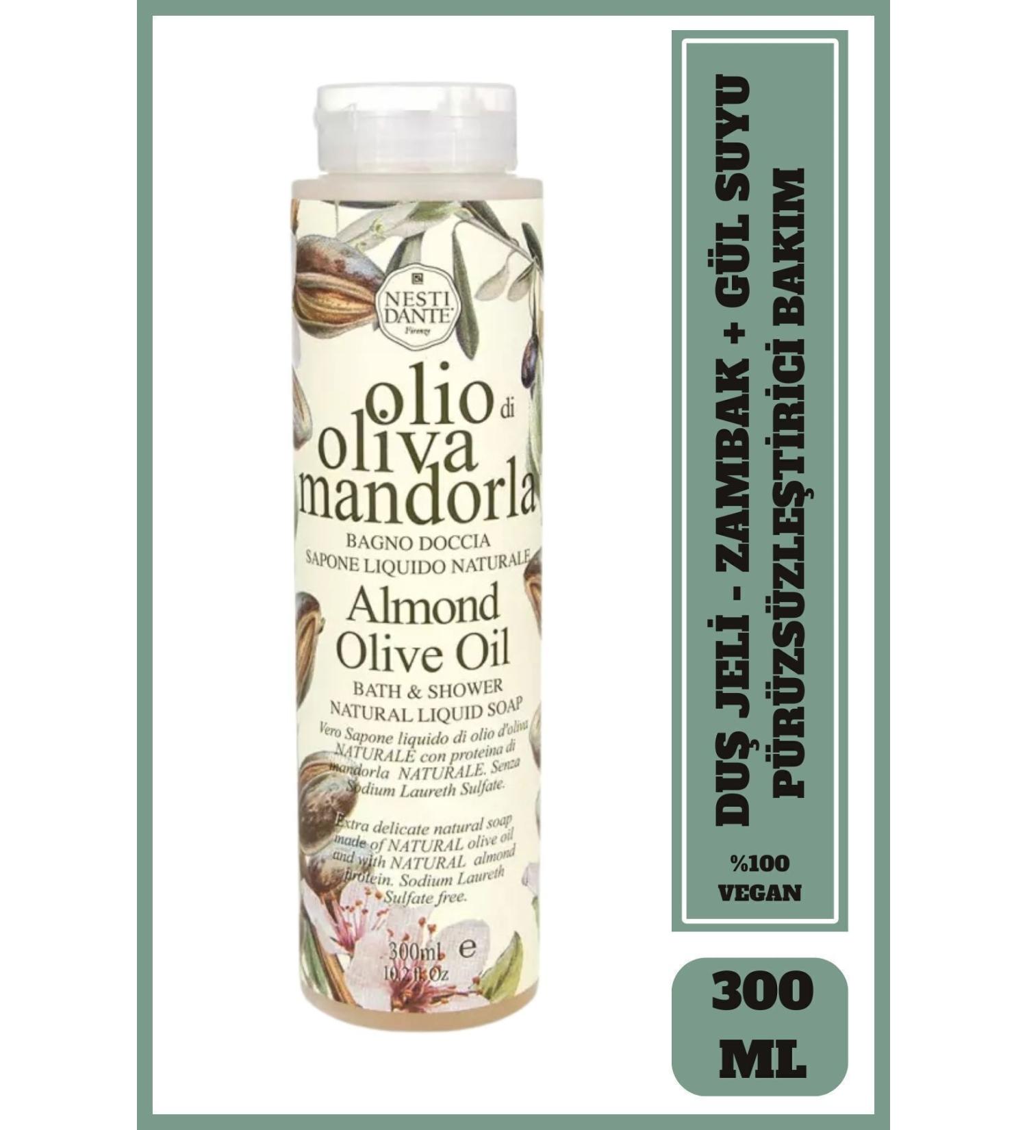 Nesti Dante Olio Di Oliva Mandorla Almond Shower Gel 300ml | Firming Lily and Almond Essence