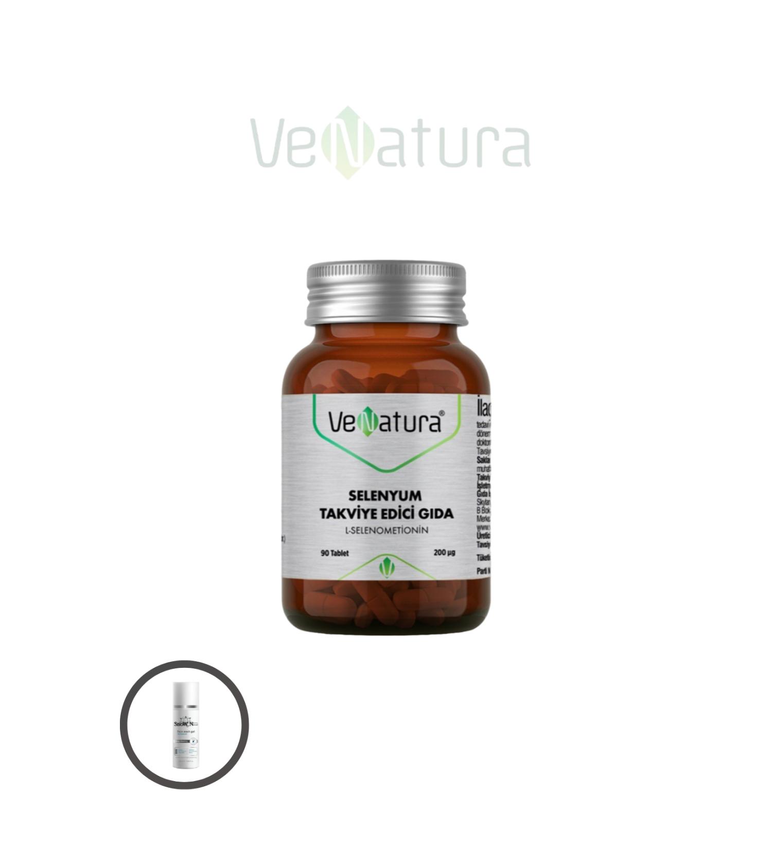 Venatura Selenium 90 Tablets Food Supplement '&' 1x100ml Facial Cleansing Gel -VNset1435