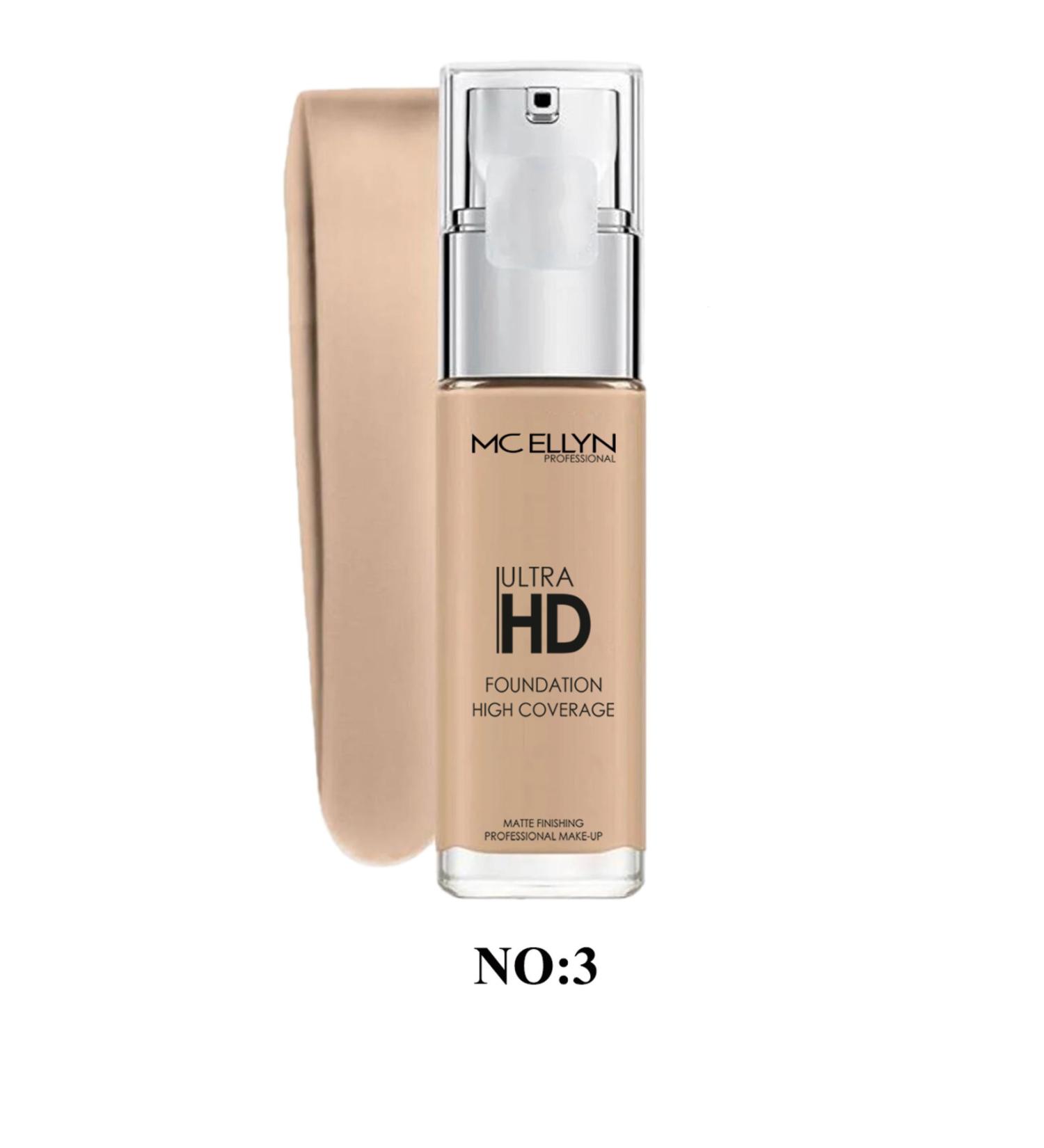 Mcellyn Professional Ultra Intensive Concealer HD Foundation No:3
