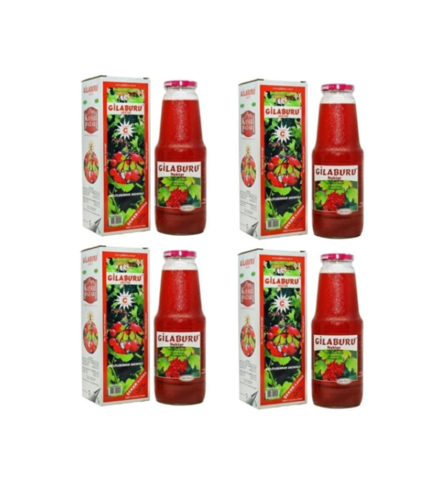 Kayseri Organic Food Organic Gilaburu Juice 4 Pieces Nectar No Sugar Added 4 X 1 L - Buy Online on GoSupps.com