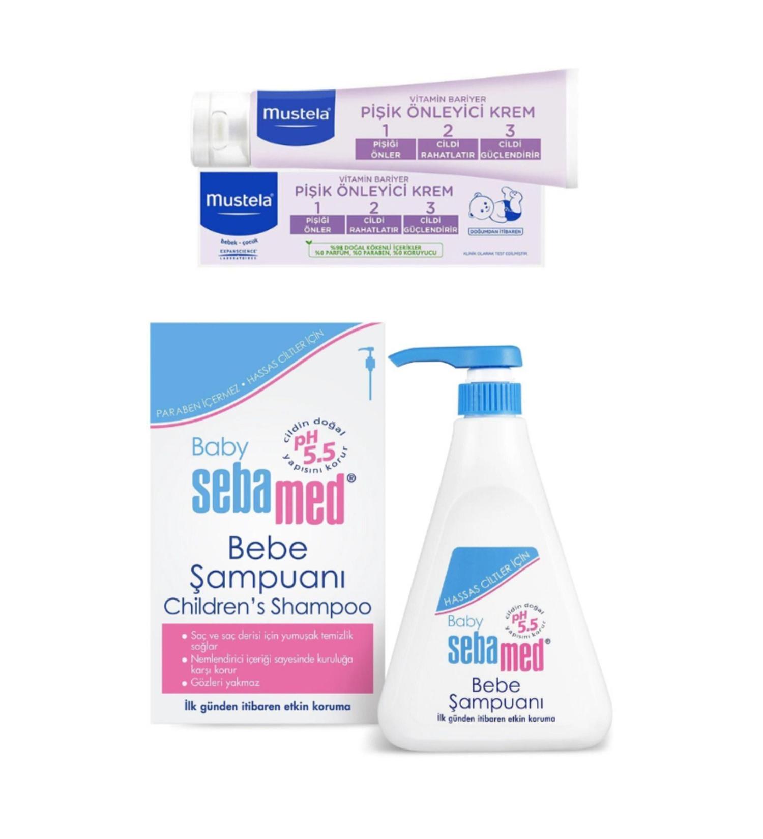 Sebamed Newborn Shampoo 250 ml + Mustela Vitamin Barrier 1-2-3 Cream 50ml