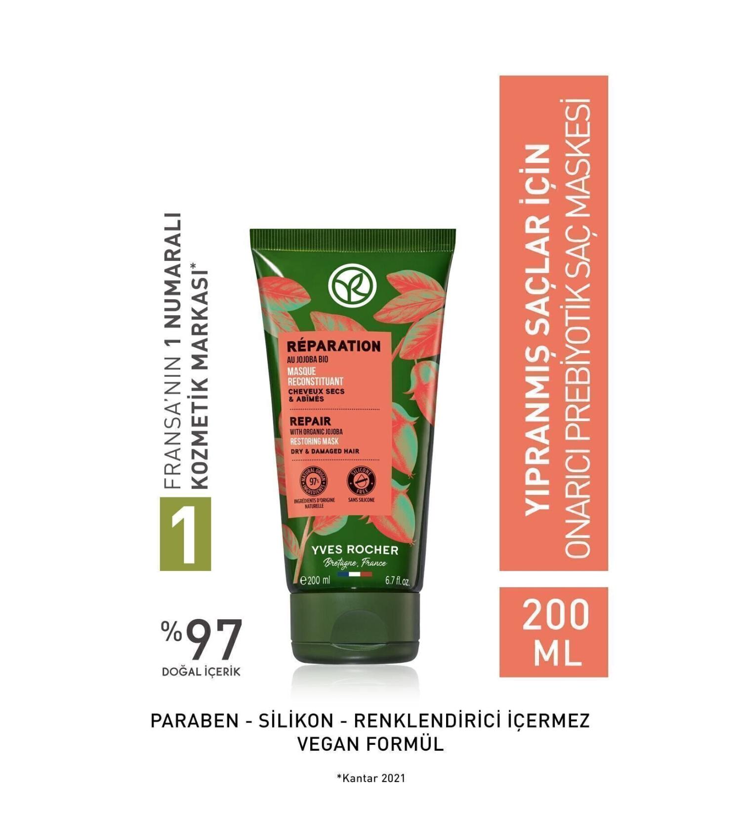 Yves Rocher Repairing Prebiotic Hair Mask for Damaged Hair - Vegan-200 Ml / La Roche Posay Gel - Buy Online on GoSupps.com