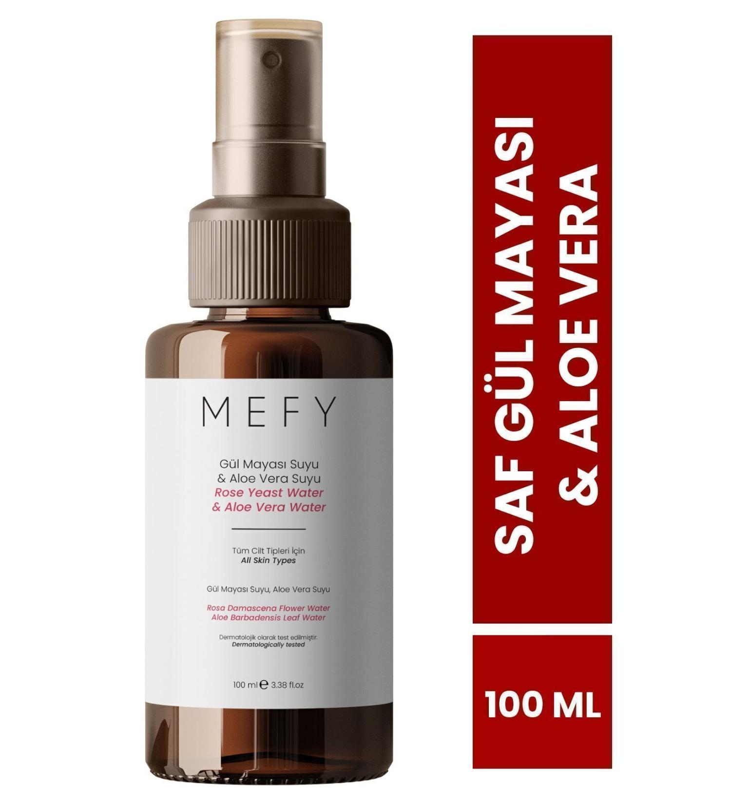 Mefy Pure and Natural Aloe Vera Extract Rose Yeast Water Purifying and Pore Tightening Tonic 100 ml