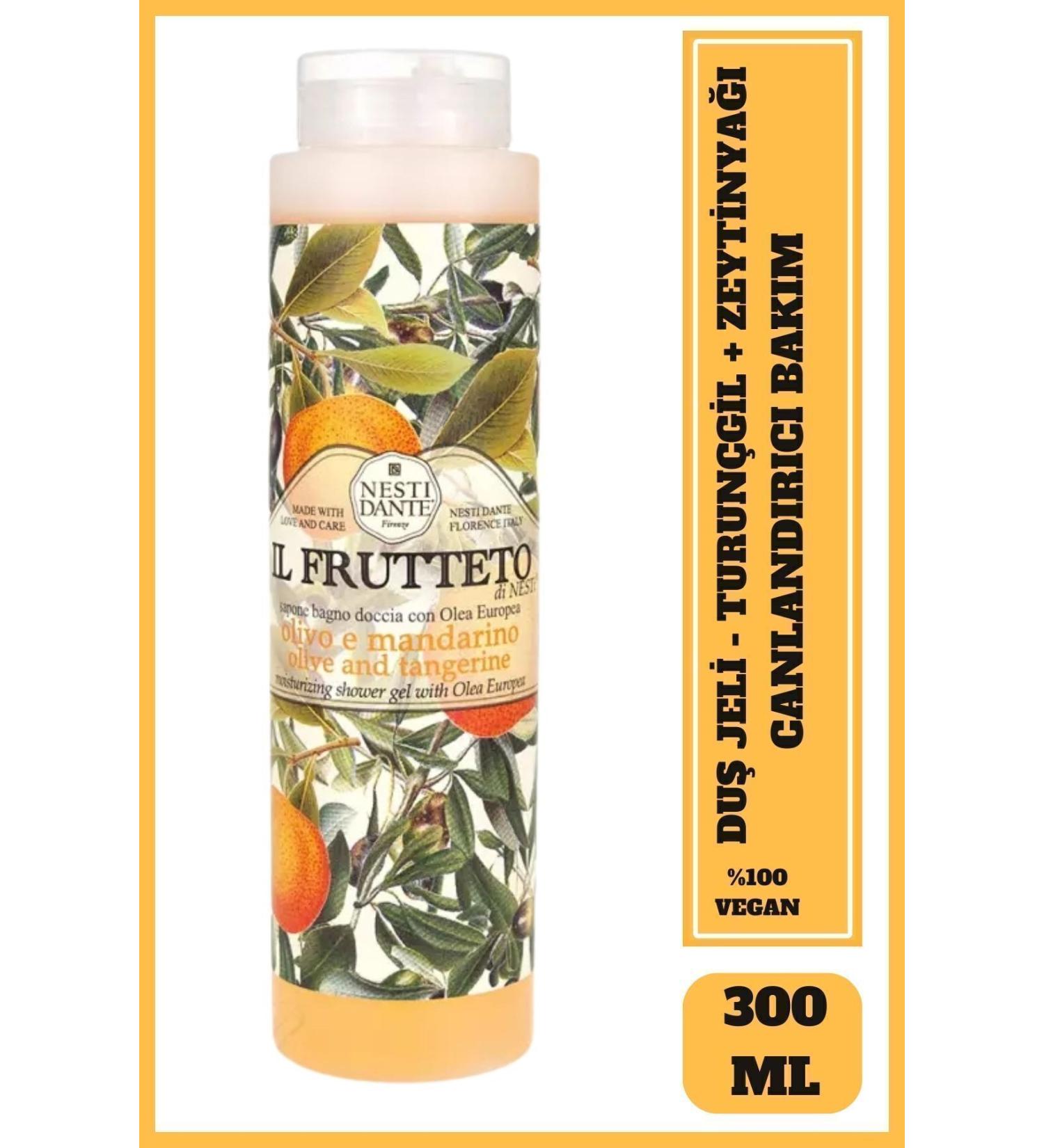 Nesti Dante Il Frutteto Olive Tangerine Shower Gel 300ml | Revitalizing Care | Citrus Olive Oil