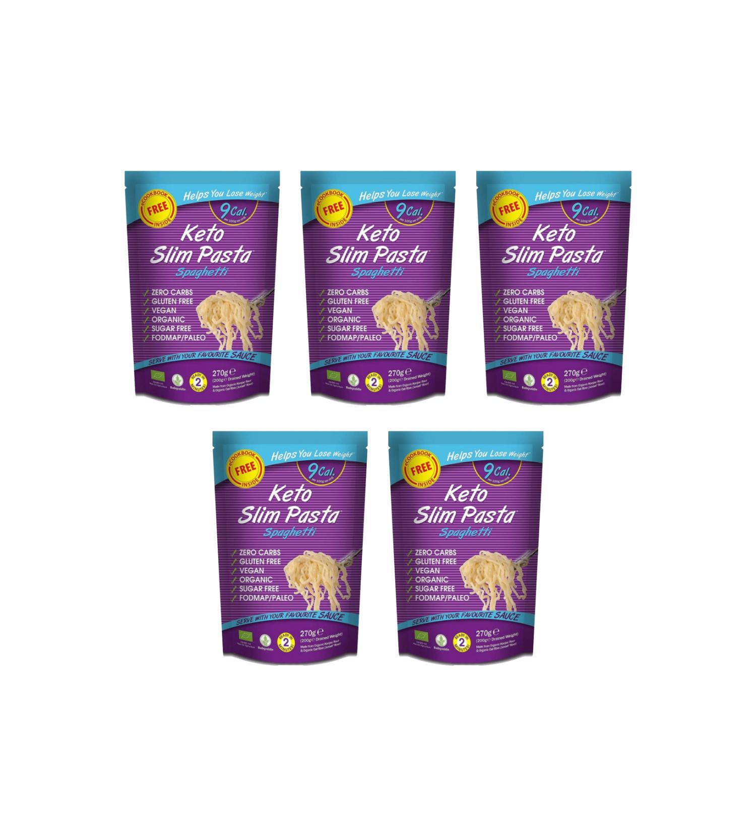 Tassya Ketogenic Konjac Noodle Pasta (5 PIECES) Spaghetti 9kcal (VEGAN CARBOHYDRATE-FREE GLUTEN-FREE KETO)