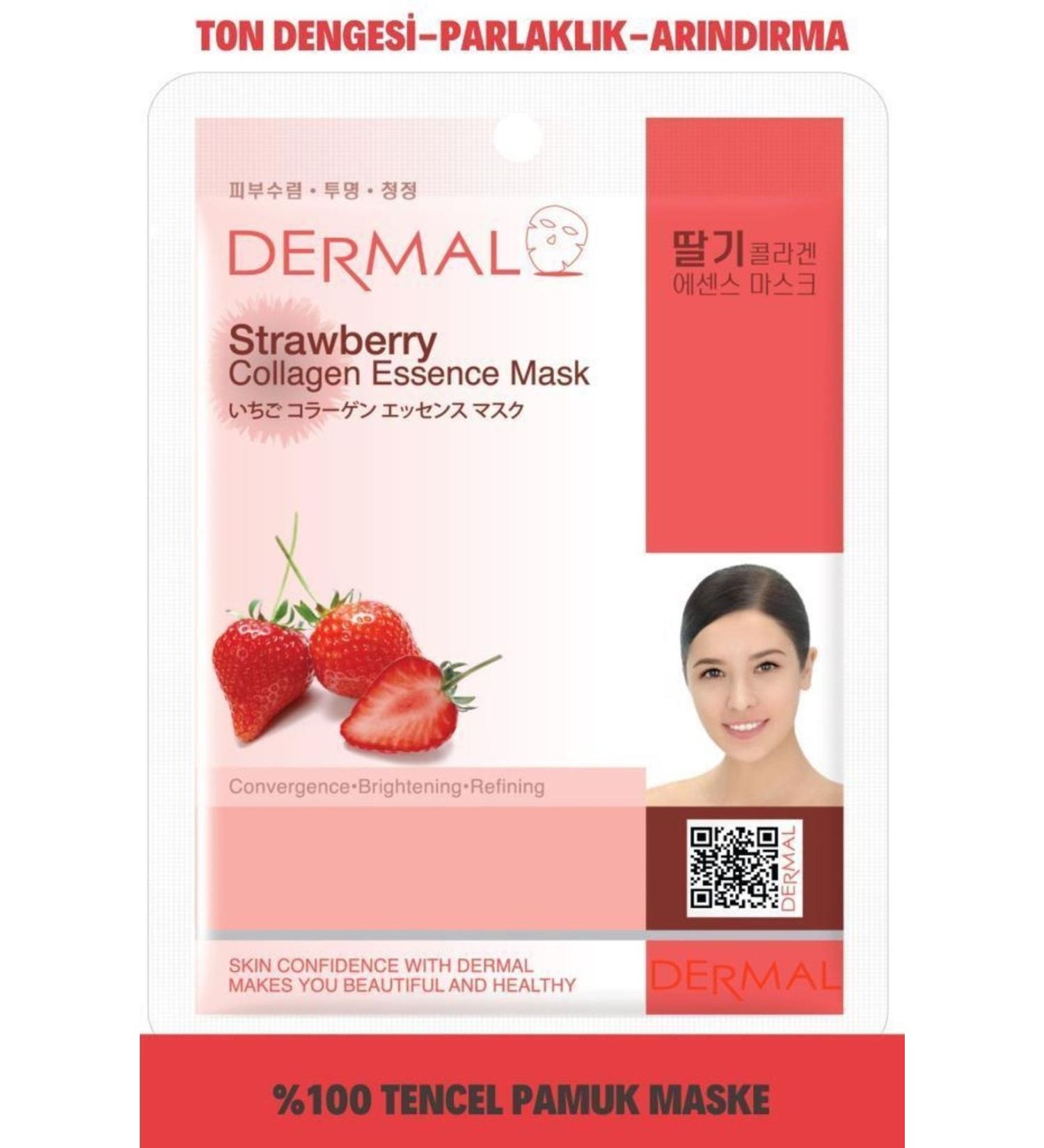 Dermal Brightening and Purifying Strawberry Extract Collagen Mask 23 gr