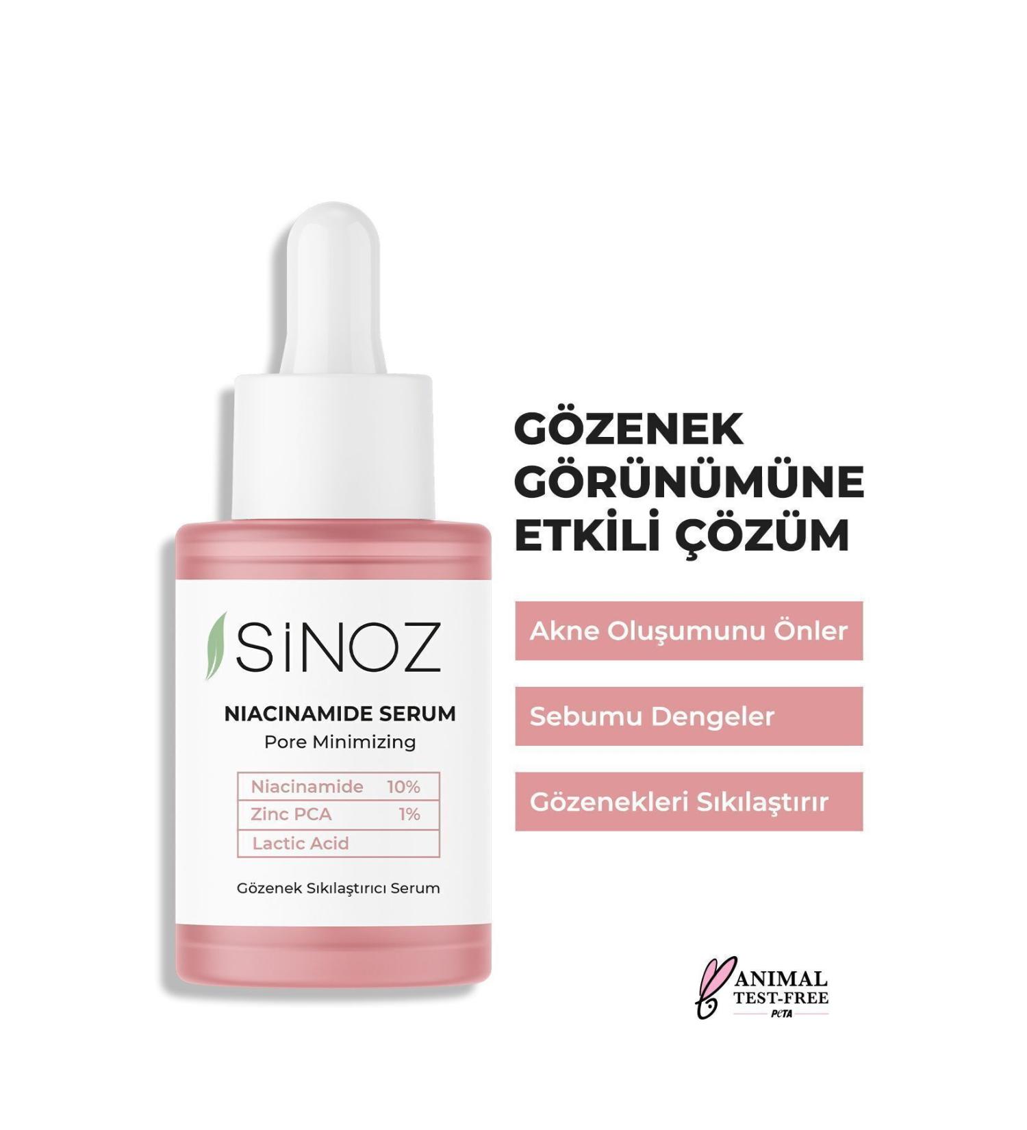 Sinoz Pore Tightening Sebum Balancing Anti-Acne Serum Niacinamide 10% + Zinc Pca 1% 30 Ml - Buy Online on GoSupps.com