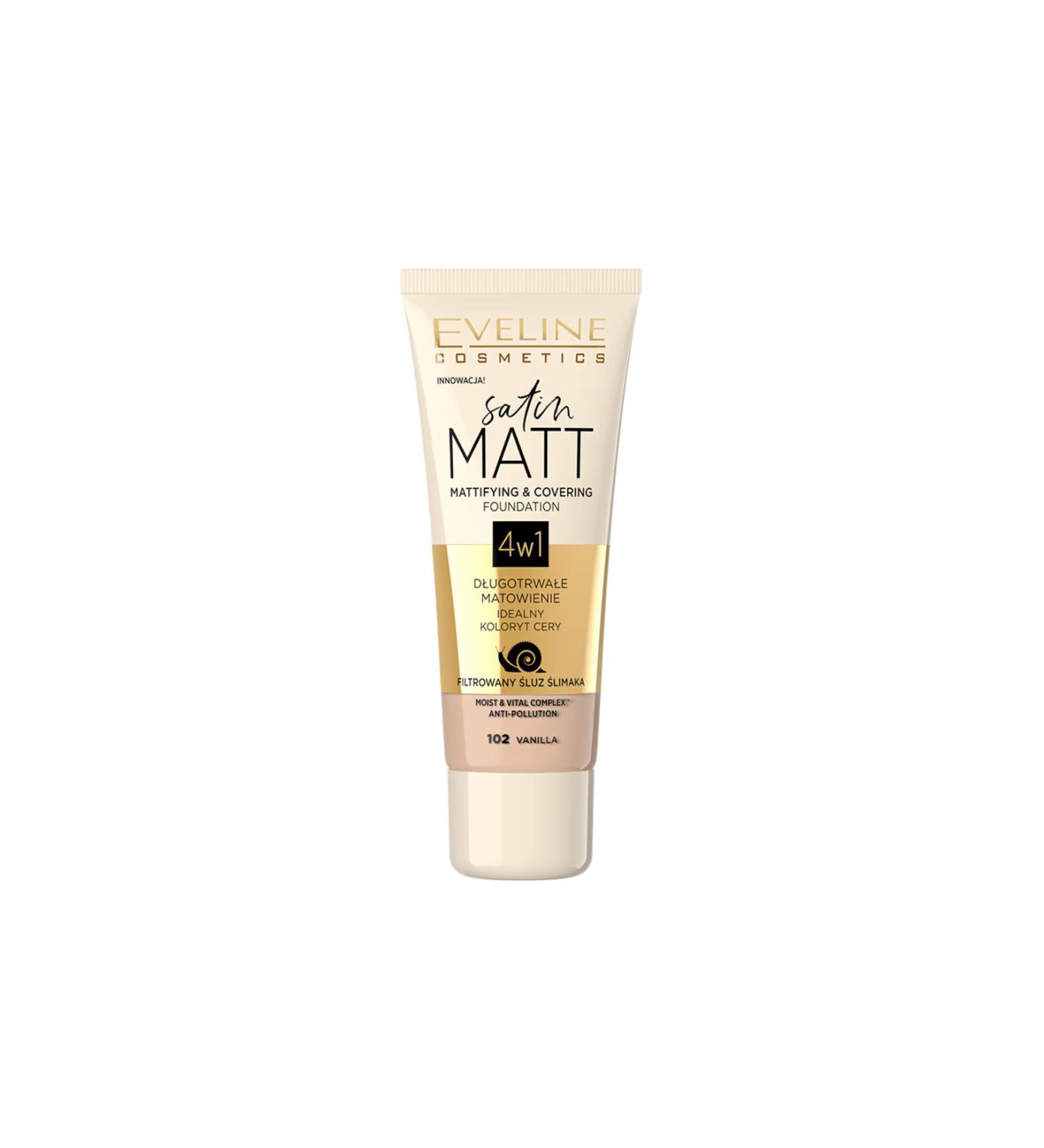 Eveline Cosmetics SATIN MATT MATTING & CONCEALER SATIN MATTE FOUNDATION - Buy Online on GoSupps.com