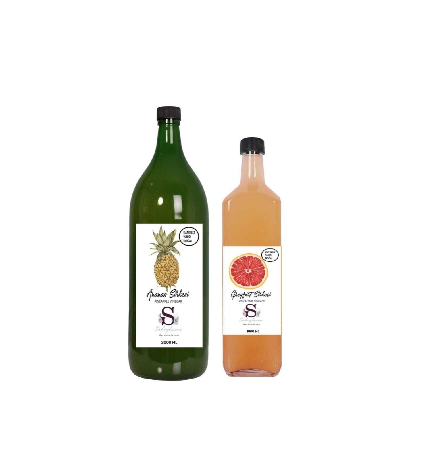Suheylaana Natural Pineapple Vinegar 2000 ml and Natural Grapefruit Vinegar 1000 ml